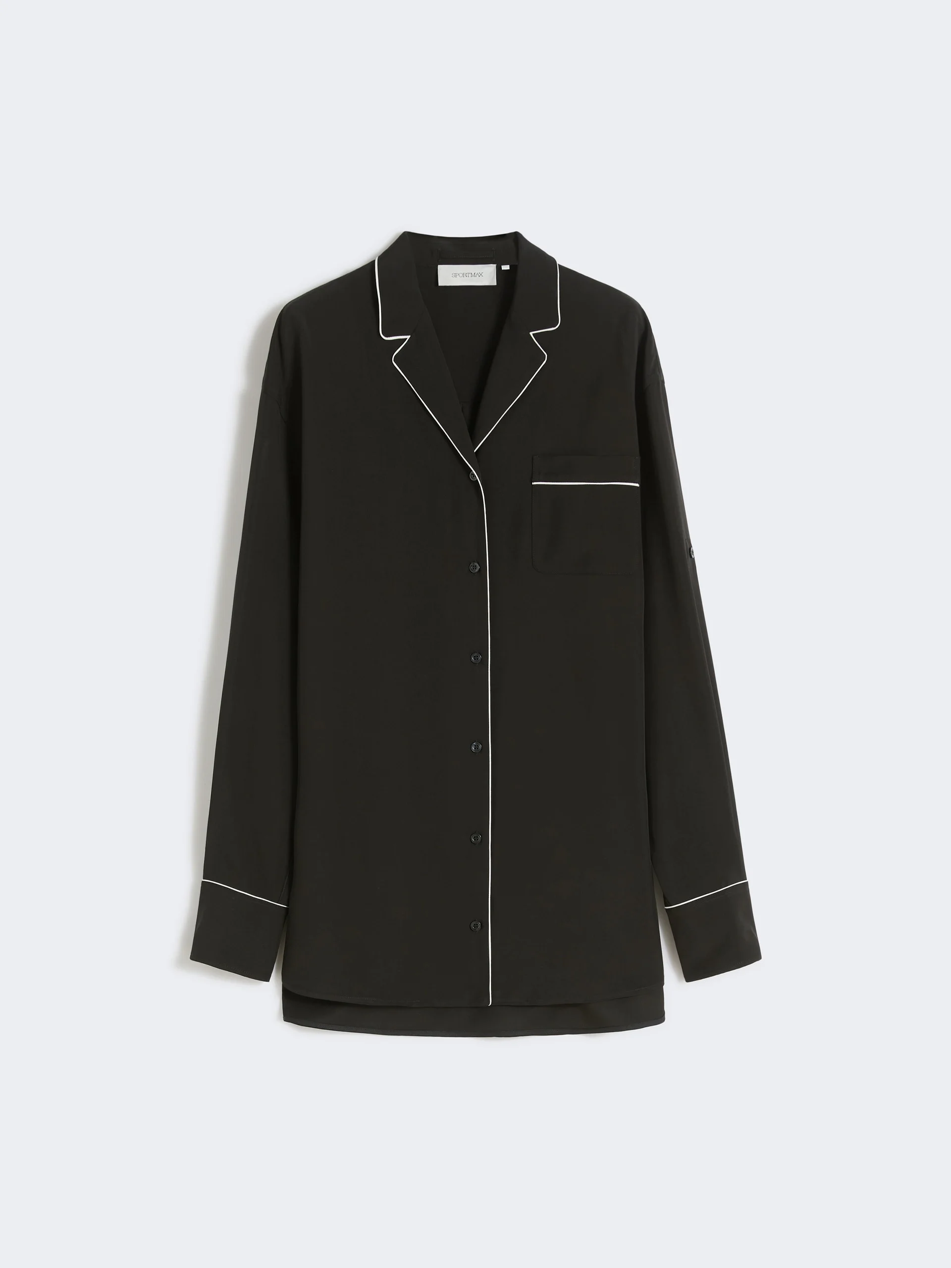 COCCO Satin overshirt - BLACK - 1
