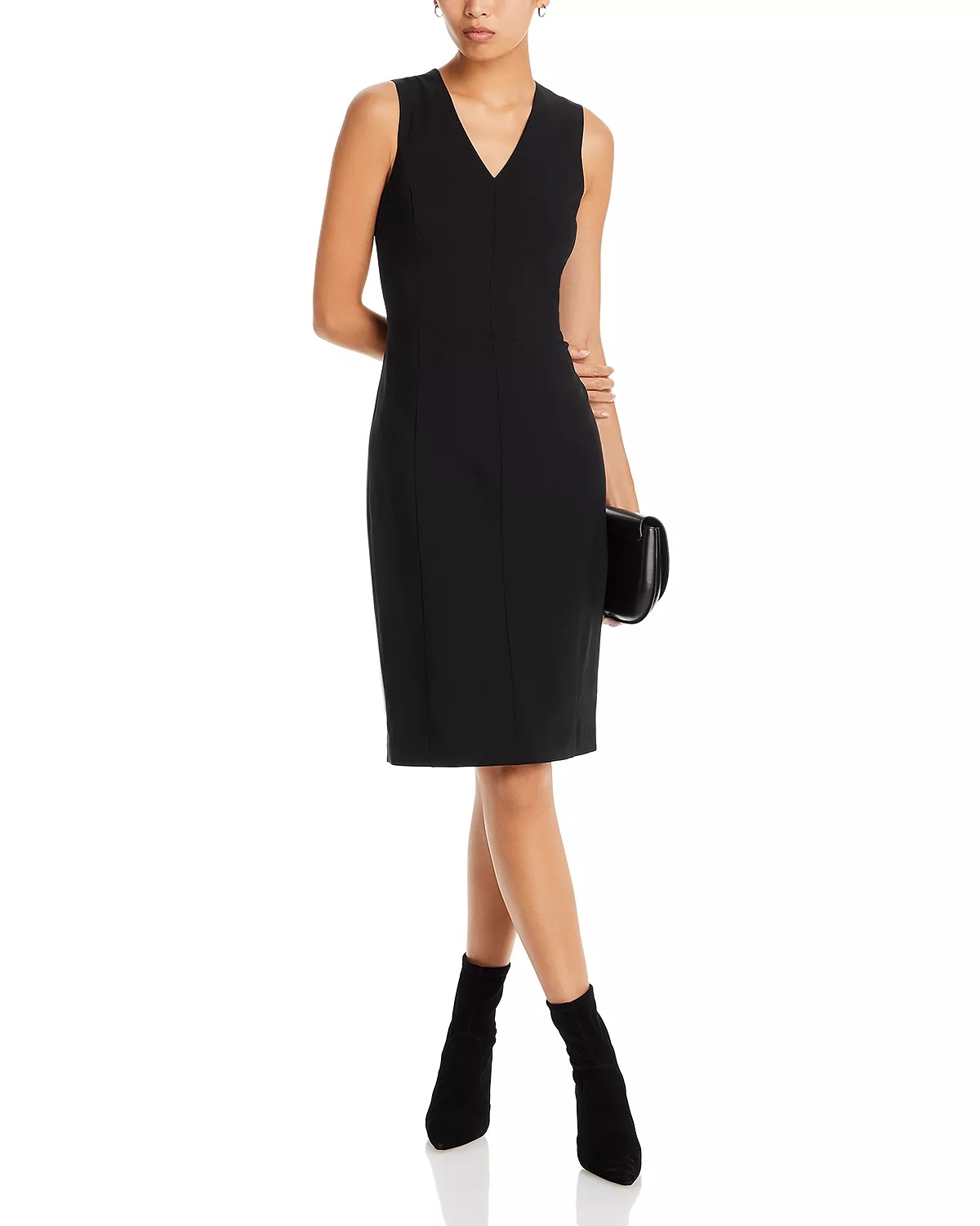 V Neck Midi Dress - 2