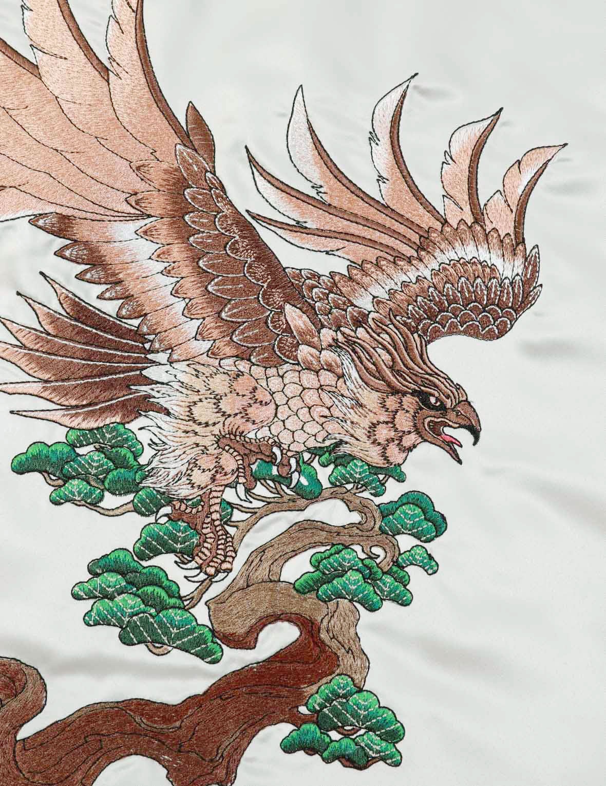 EAGLE AND LOGO EMBROIDERY REVERSIBLE SOUVENIR JACKET - 7