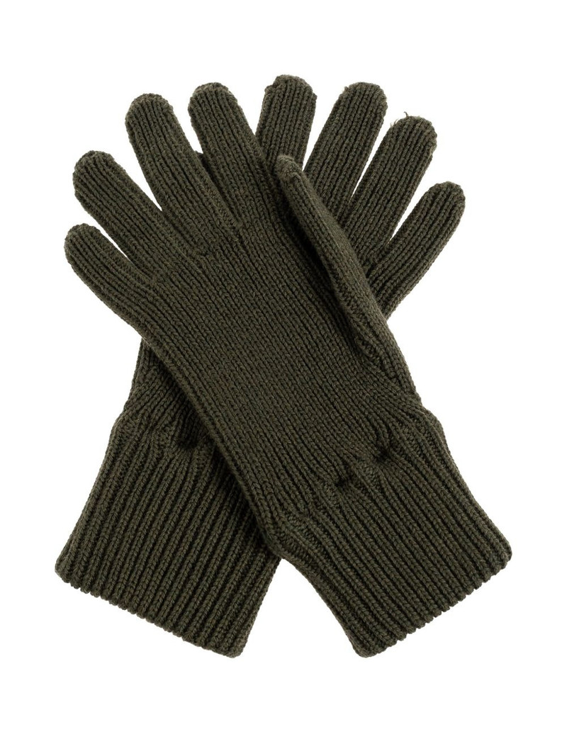 Moschino ribbed logo-patch gloves outlook