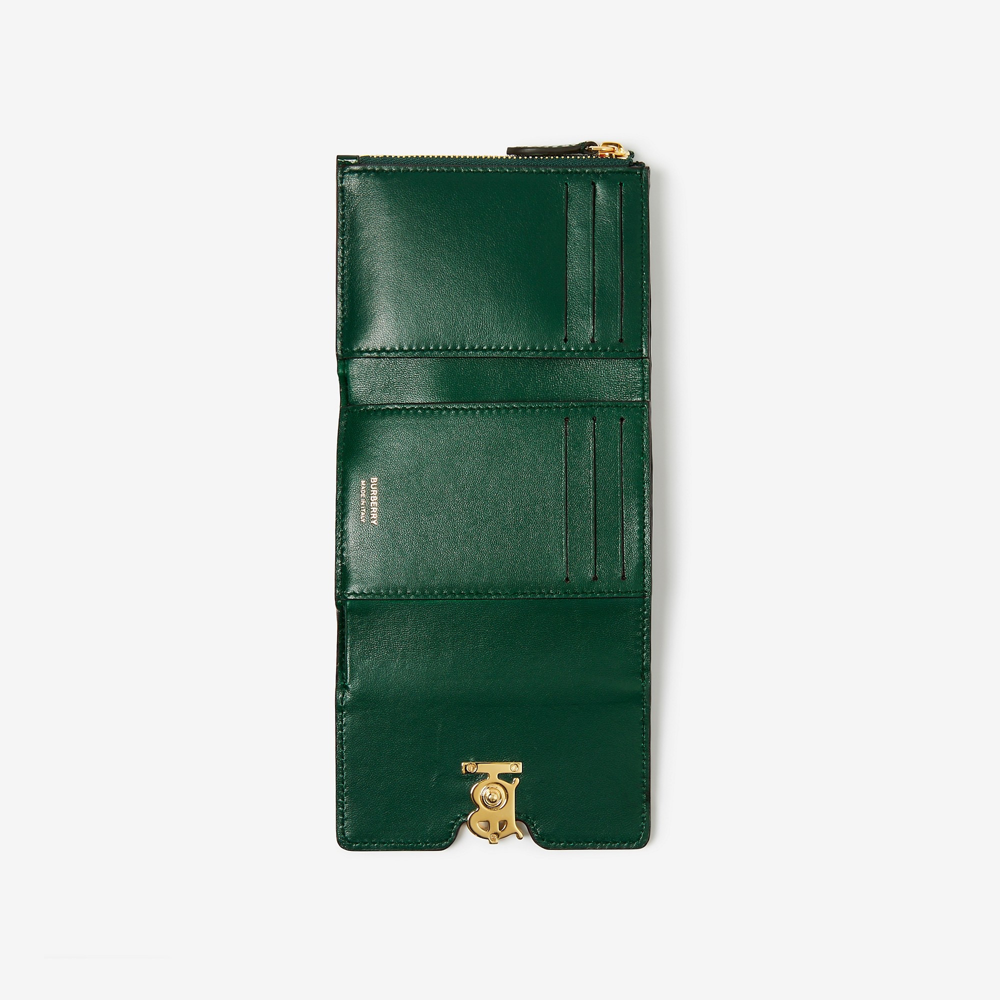 Embossed Leather TB Compact Wallet - 2