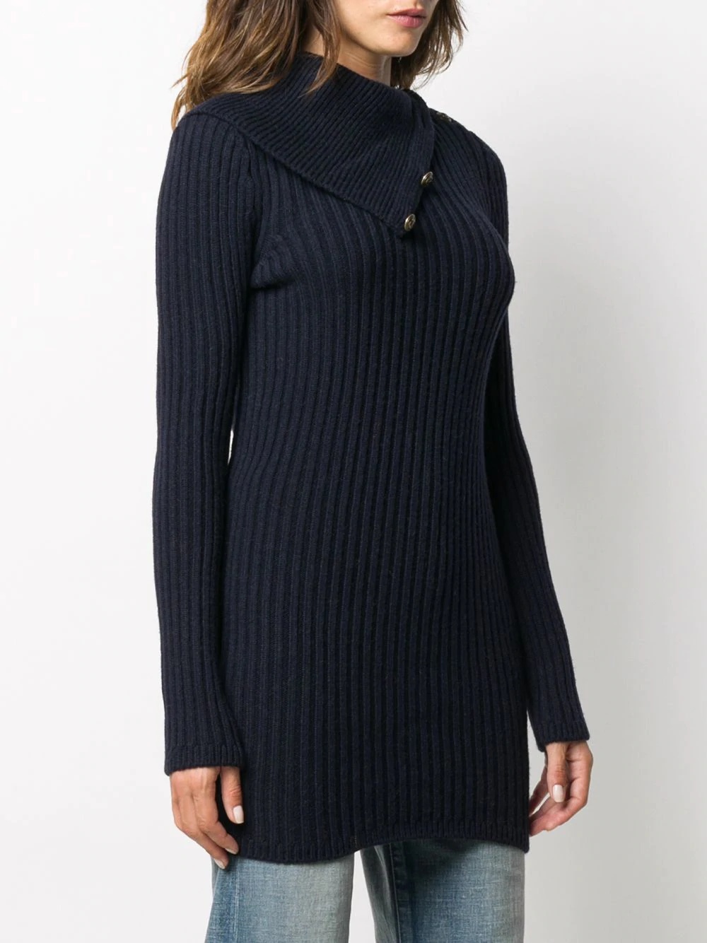 fold-over collar jumper - 3