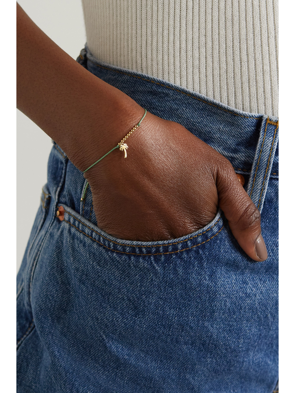 Palm Tree 14-karat Gold Cord Bracelet - 2