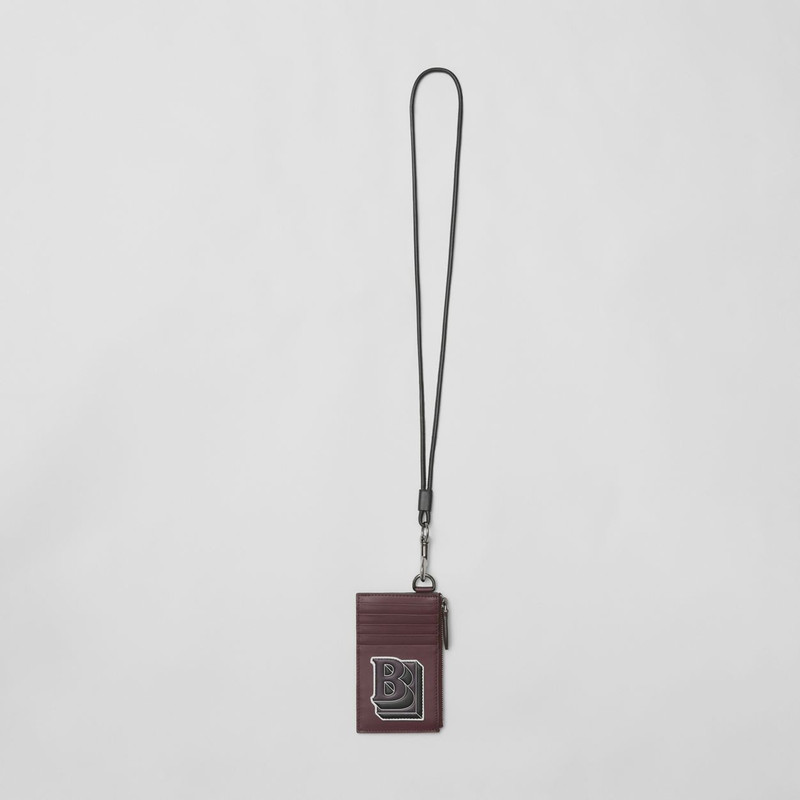 Letter Graphic Leather Card Case Lanyard 4