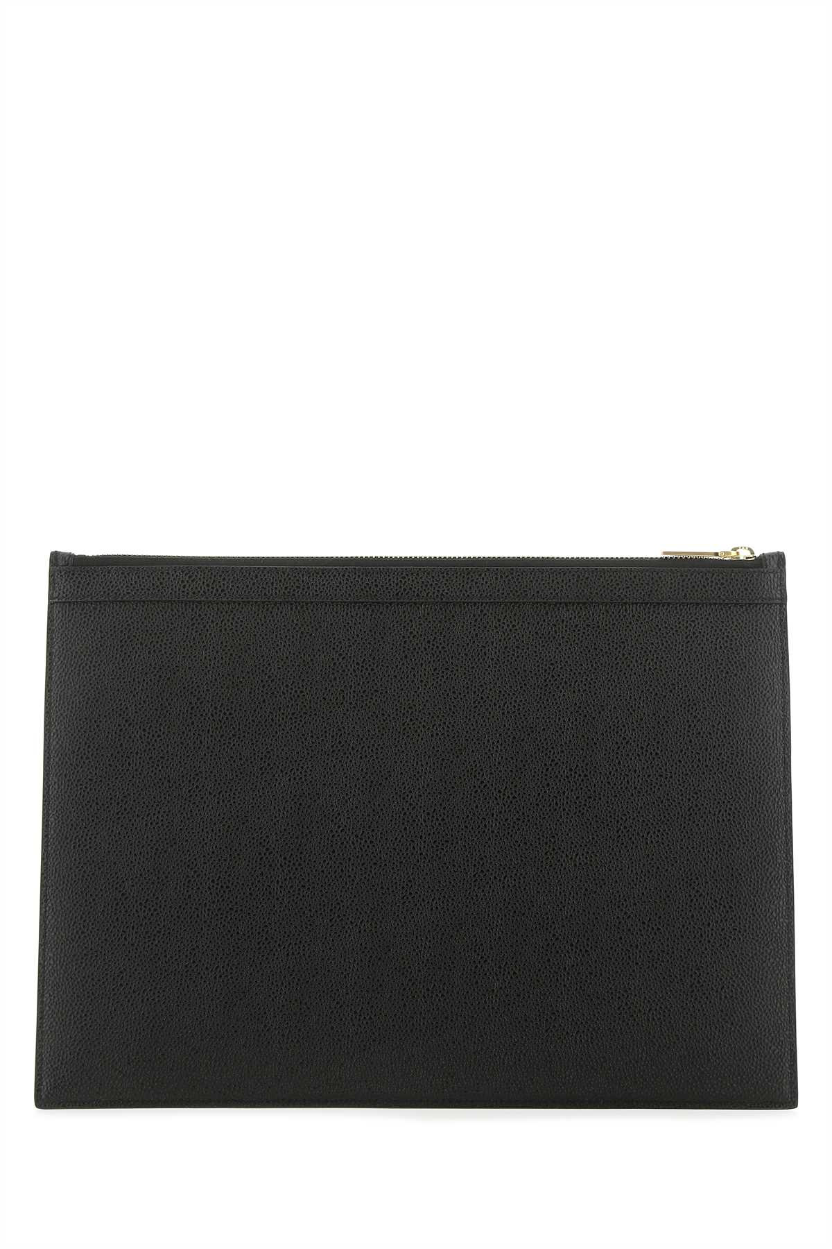 Thom Browne Men Black Leather Document Case - 3