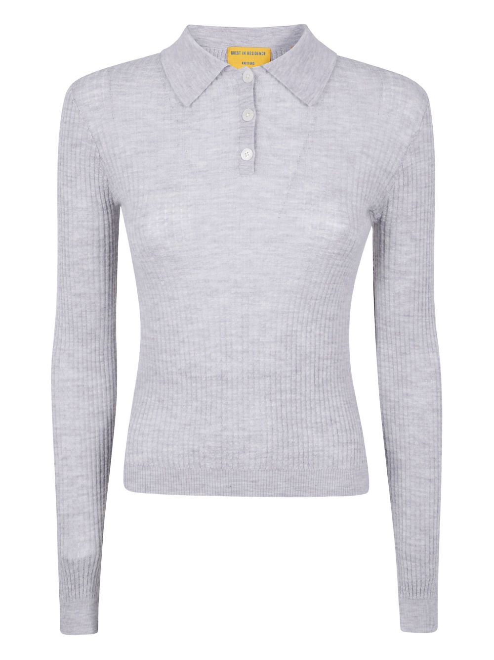 ribbed polo neck top - 1