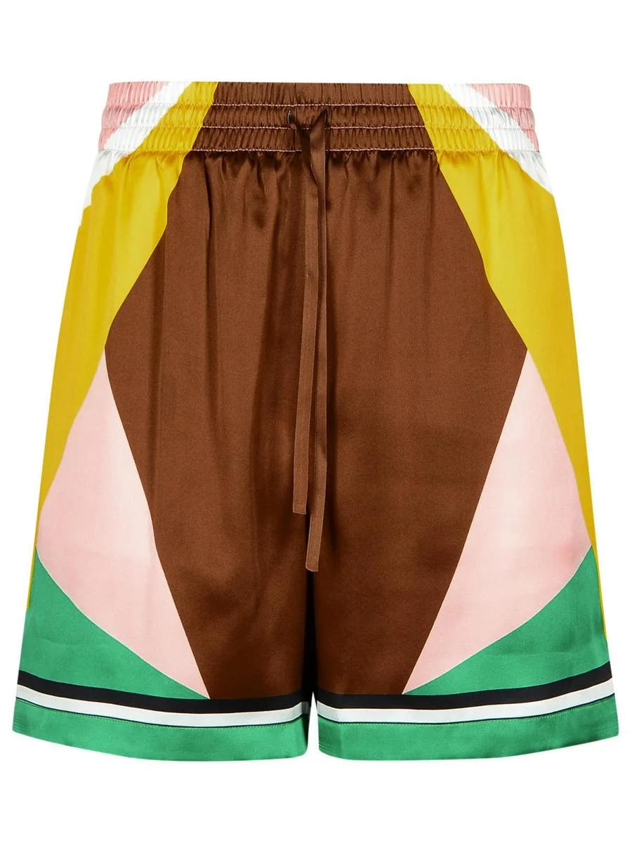 Casablanca 'Geometric' Multicolor Silk Bermuda Shorts - 1
