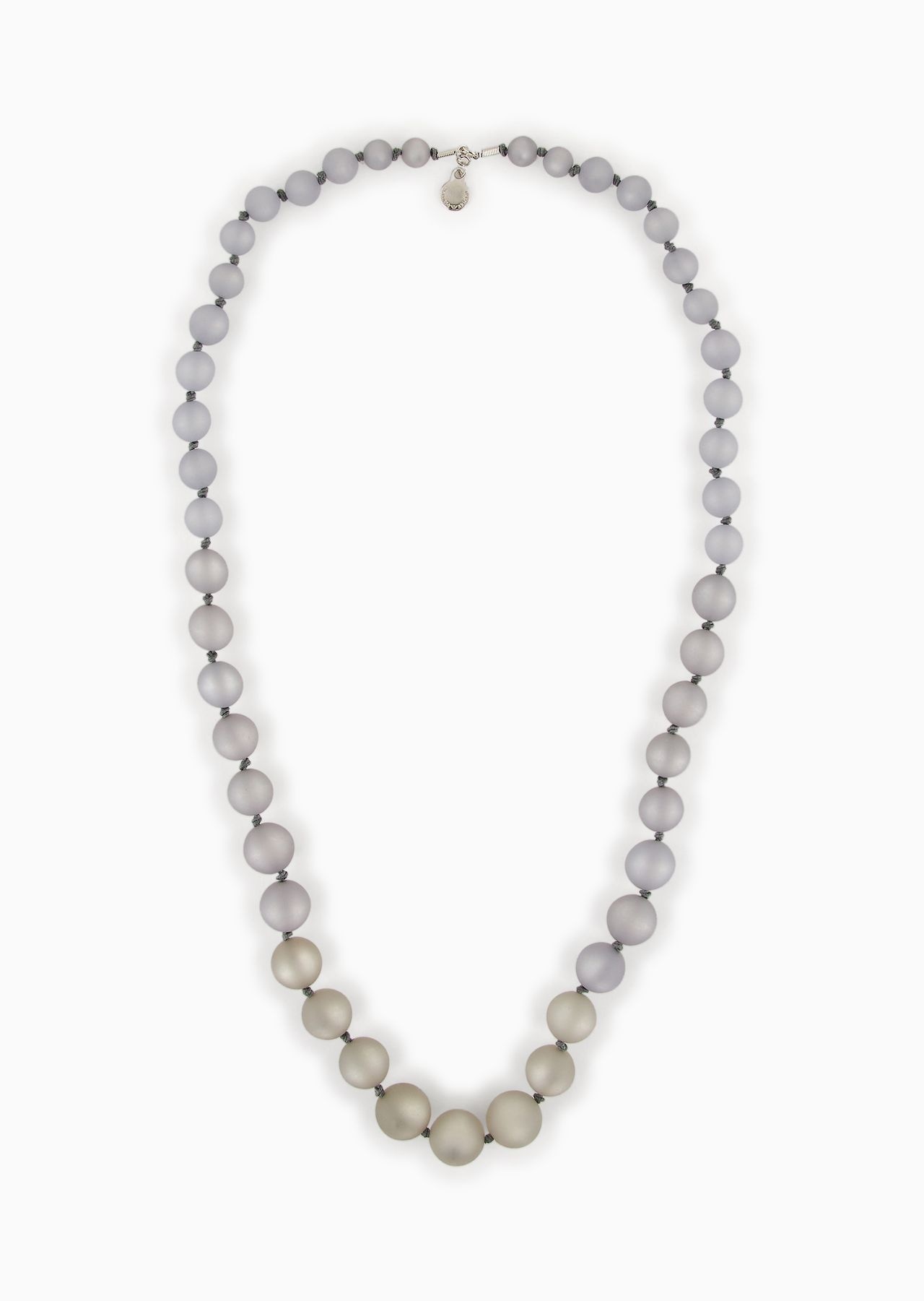 Long necklace with pearl-effect gradient spheres - 1