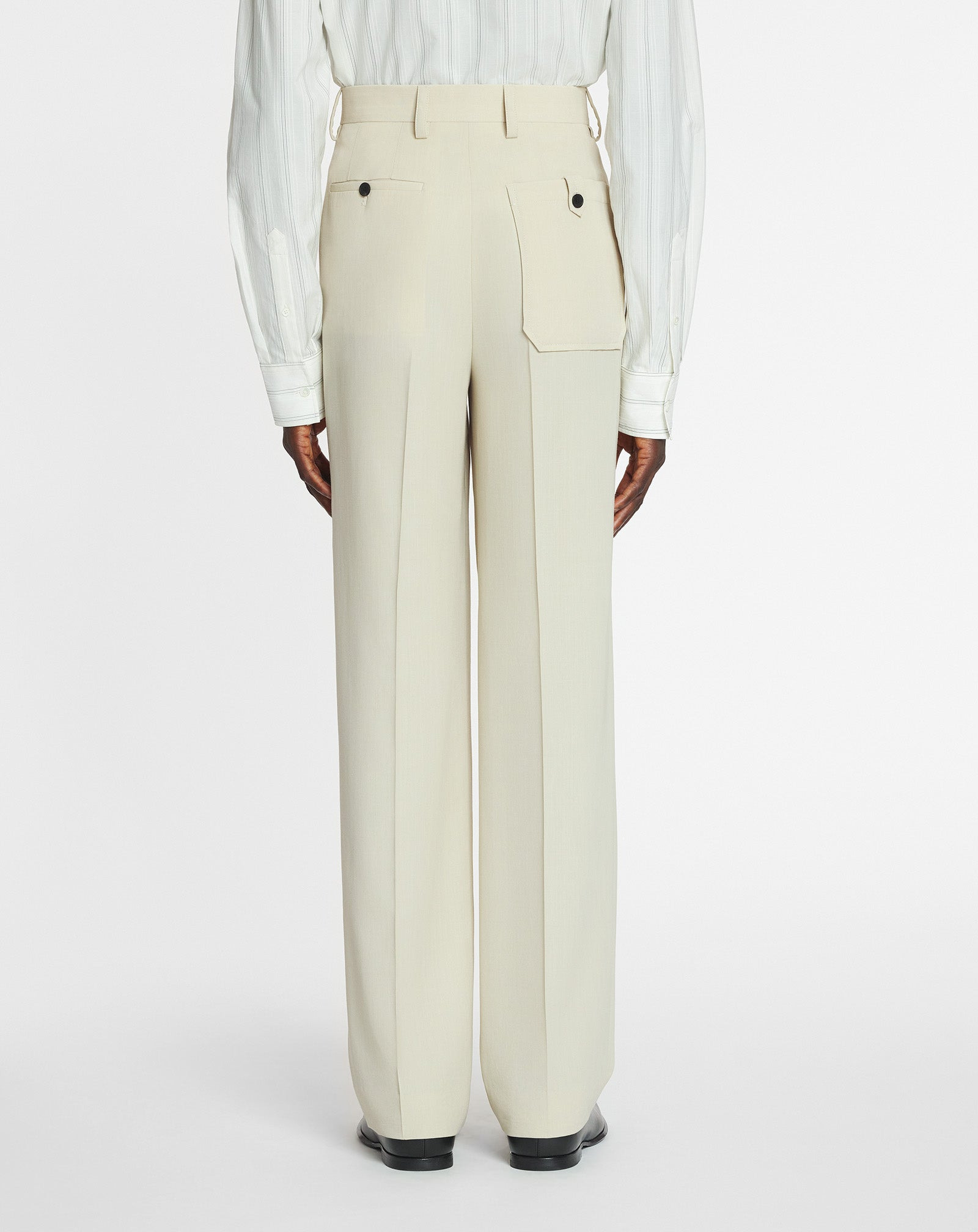 LOOSE FIT WOOL-BLEND PANTS - 4