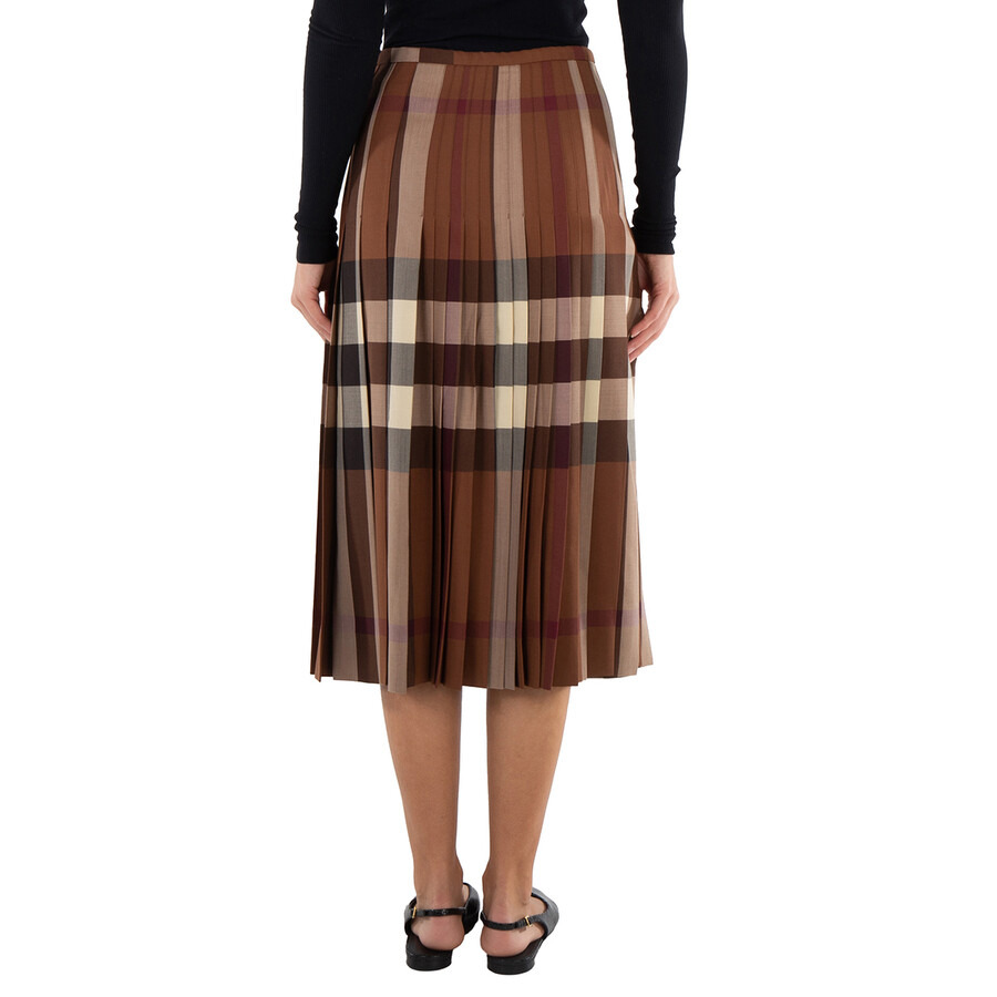 Burberry Dark Birch Brown Winifred Check Skirt - 6