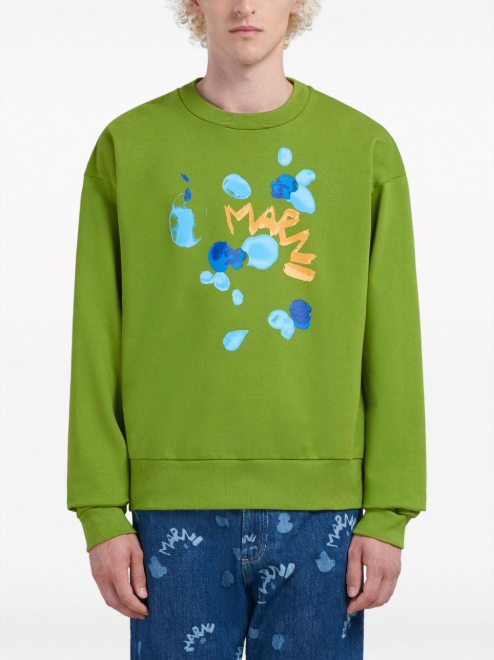 logo-print cotton sweatshirt - 3