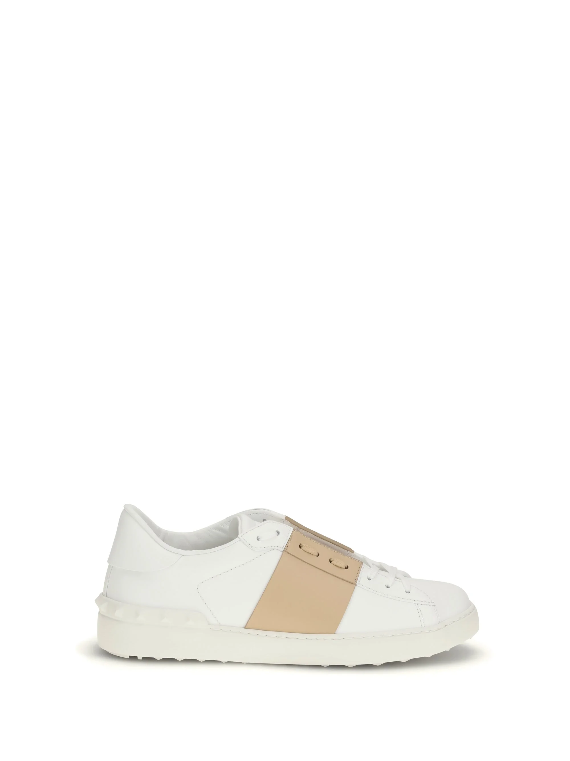 Valentino Garavani Calf Leather Colorblock Sneaker — White - 1