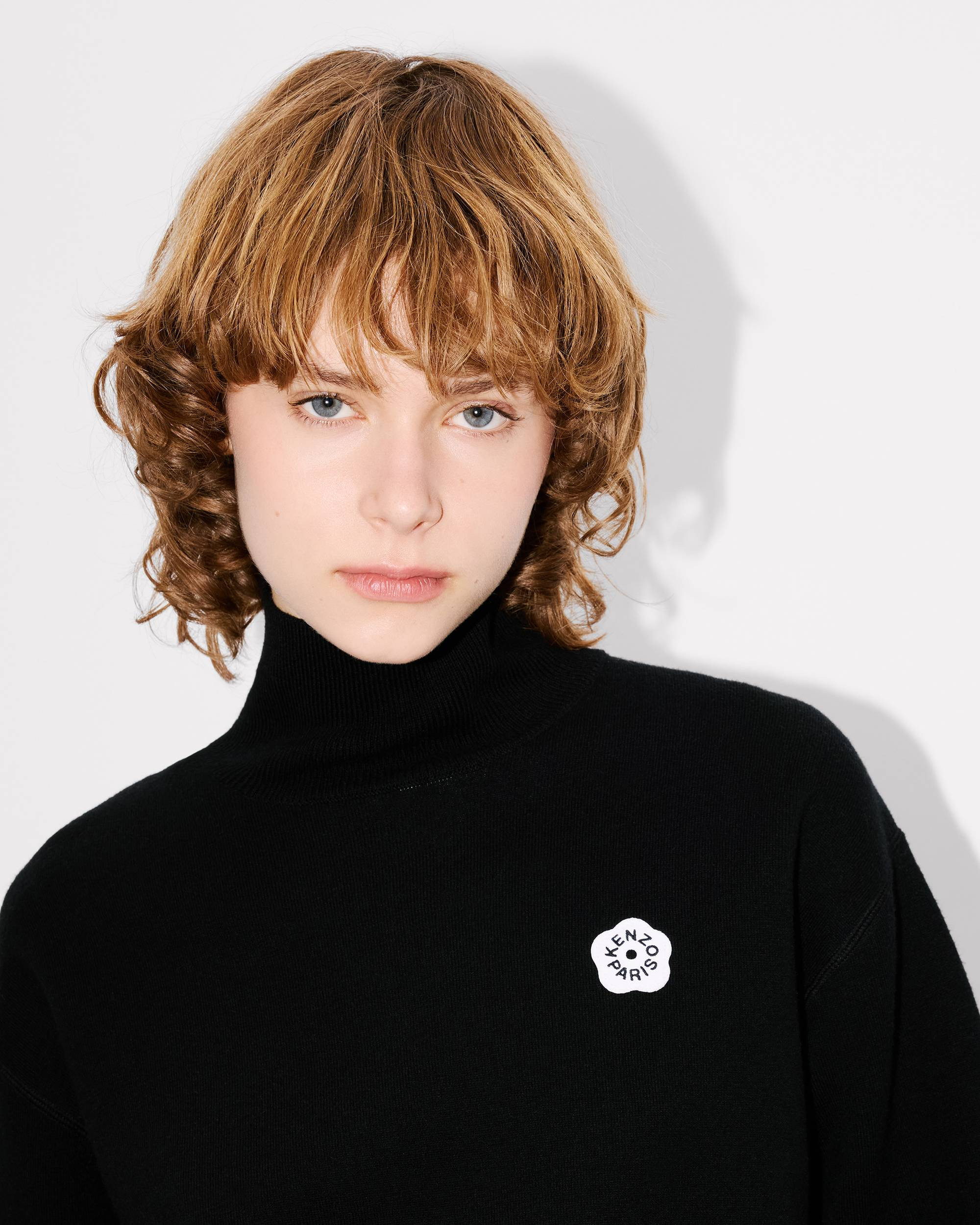 'Boke Flower 2.0' embroidered high neck jumper in cotton wool - 6