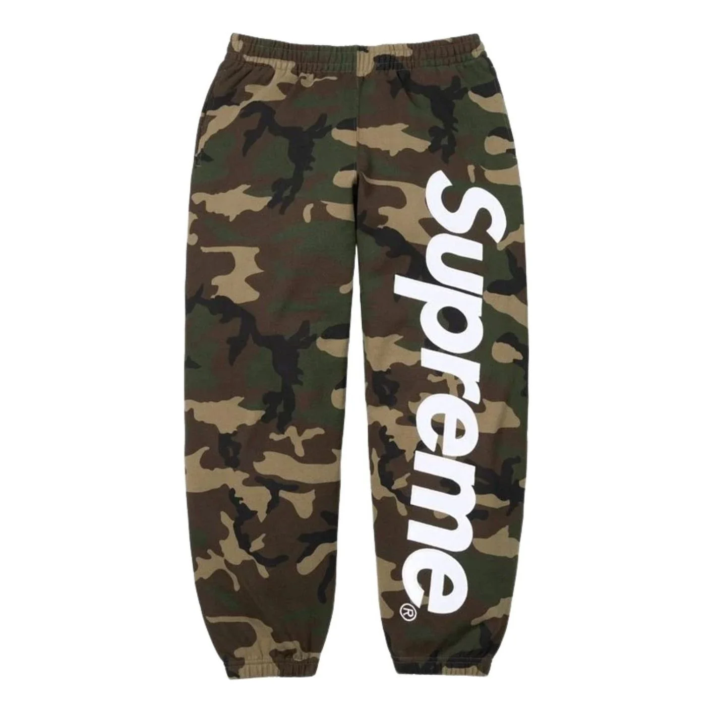Supreme SS26 Satin Appliqué Sweatpants 'Woodland Camo' SUP-SS26-193-CAM - 1