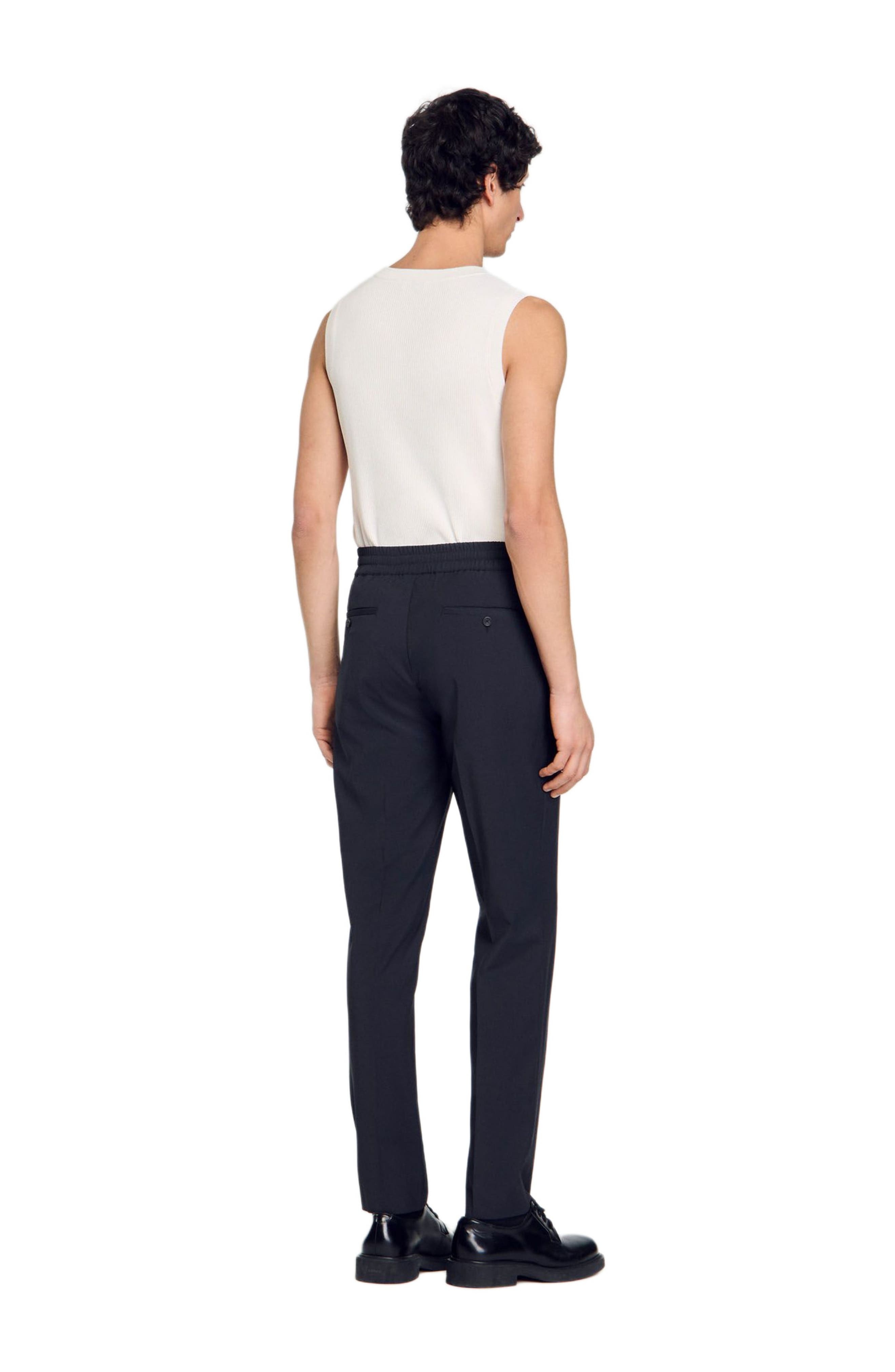SANDRO Elasticated straight-leg trousers in Fonte at Nordstrom - 2