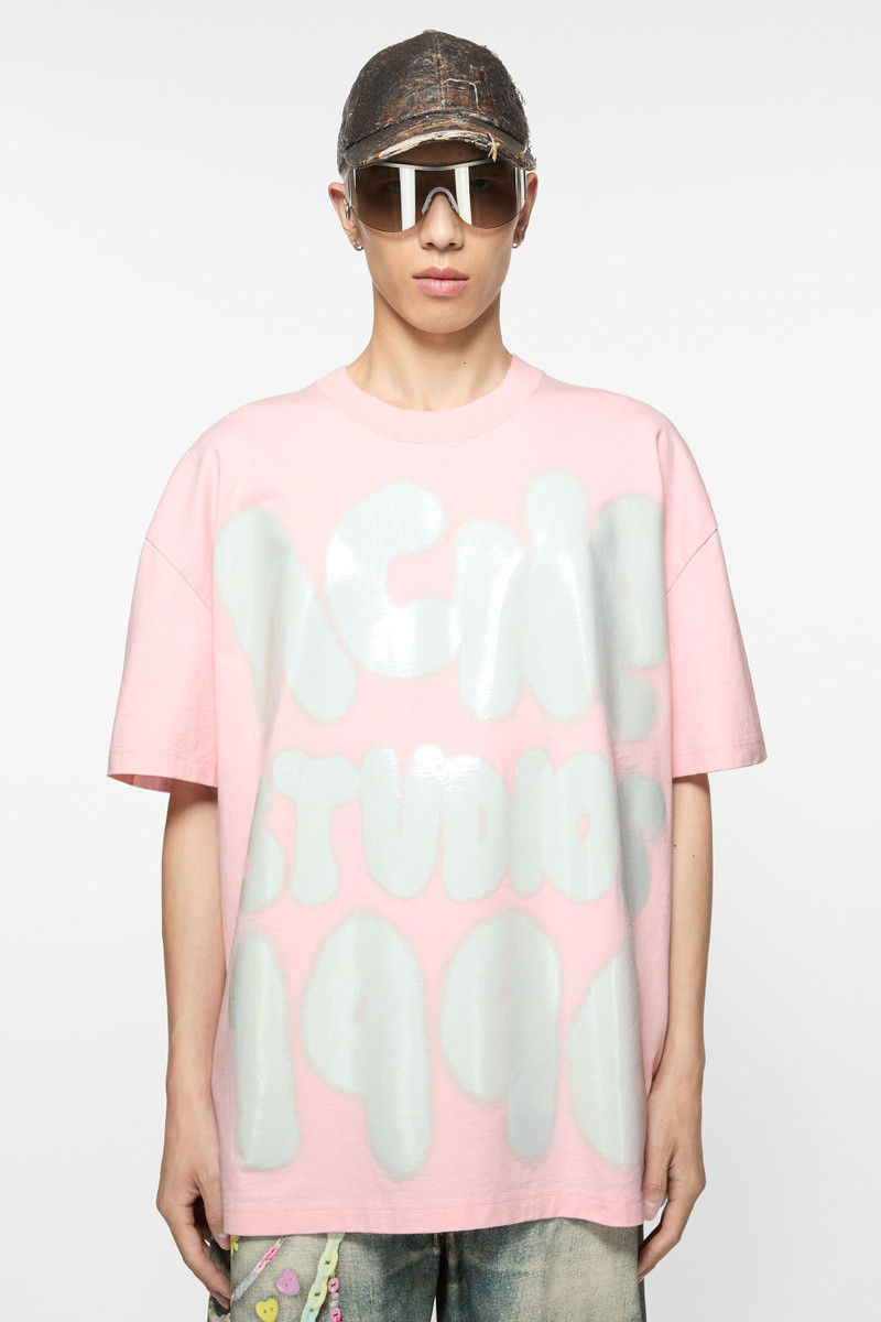 Acne Studios T-shirt logo - Relaxed unisex fit - Innocent pink outlook