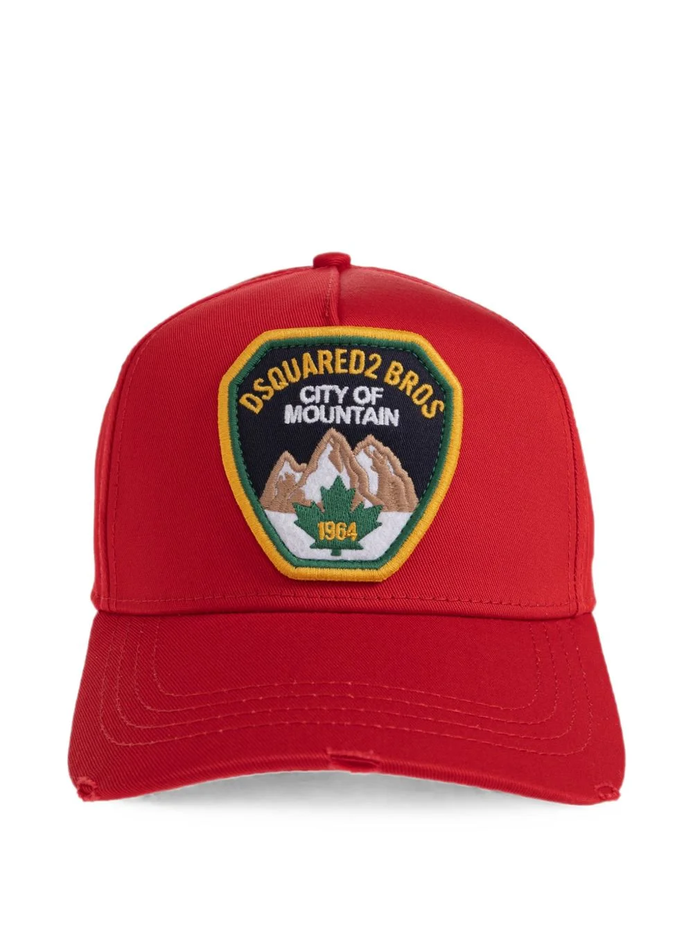 logo-patch distressed baseball cap - 1