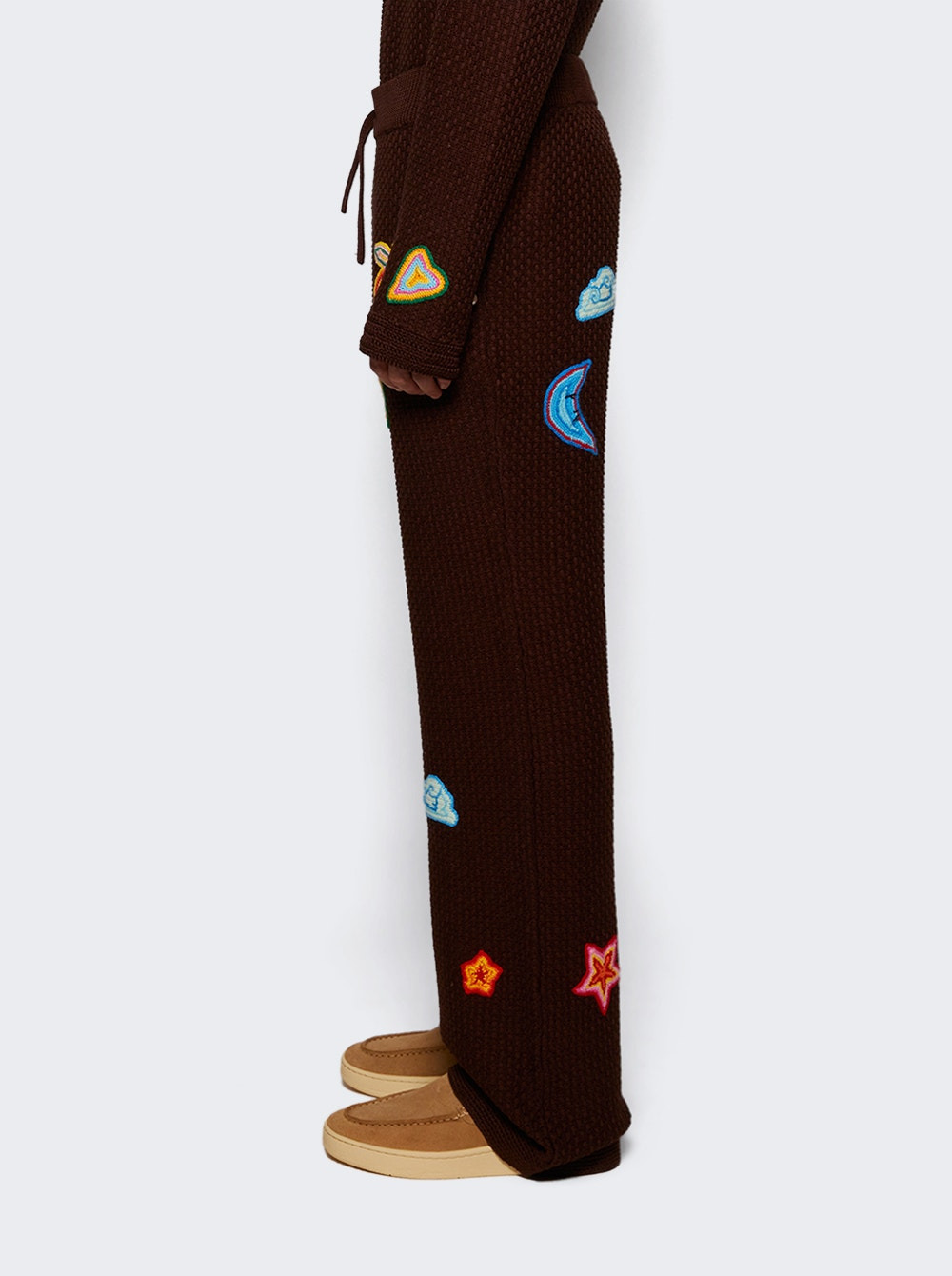 Crochet Trousers With Patches Brown - 3
