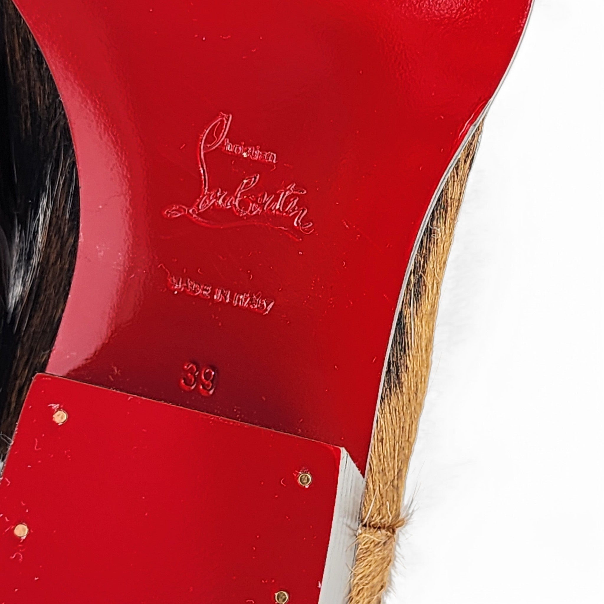 Christian Louboutin Cheliviss Low Boots - Hair-on Calf 'Meuh' - Brown and White - 39 - 6