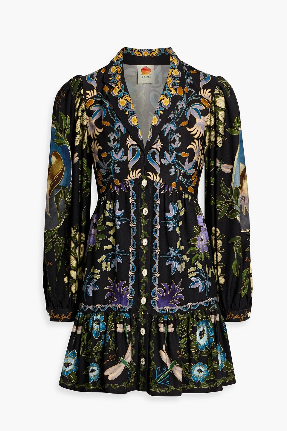 Printed twill mini dress - 1