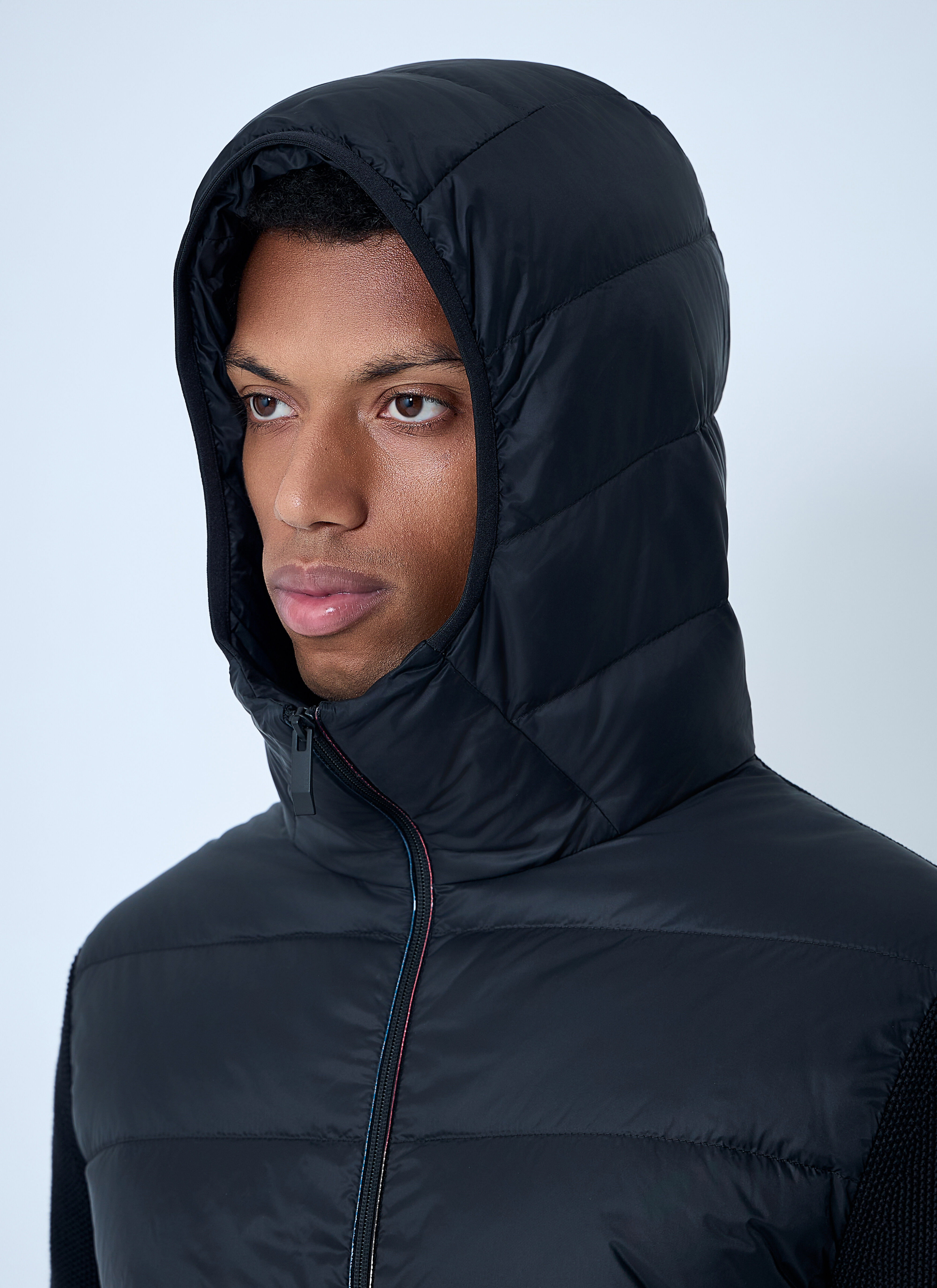 Quilted Knit Hooded Cardigan - 5
