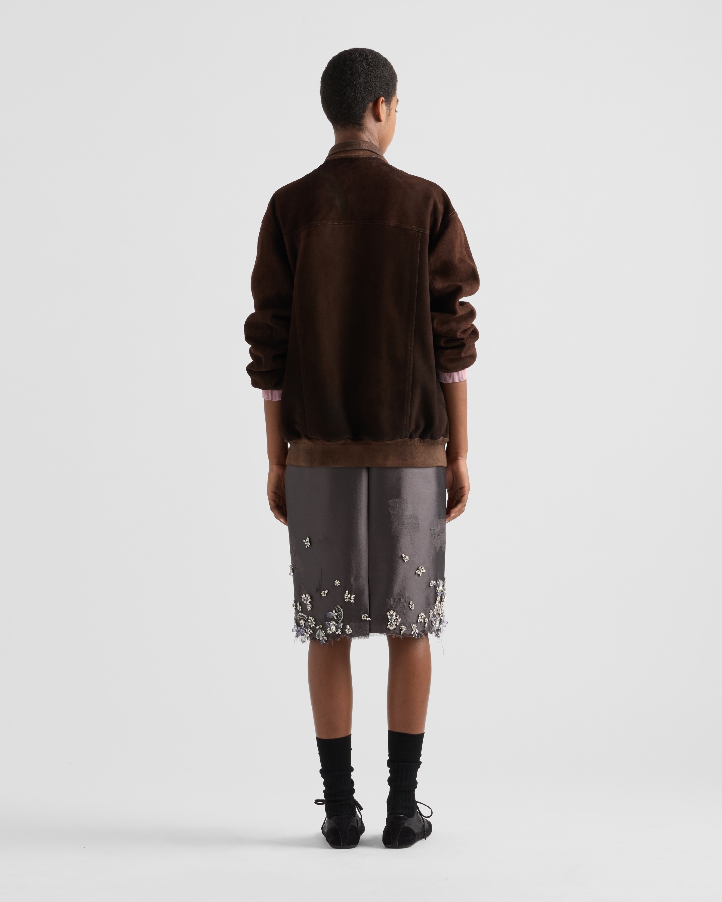 Embroidered silk and wool skirt - 5