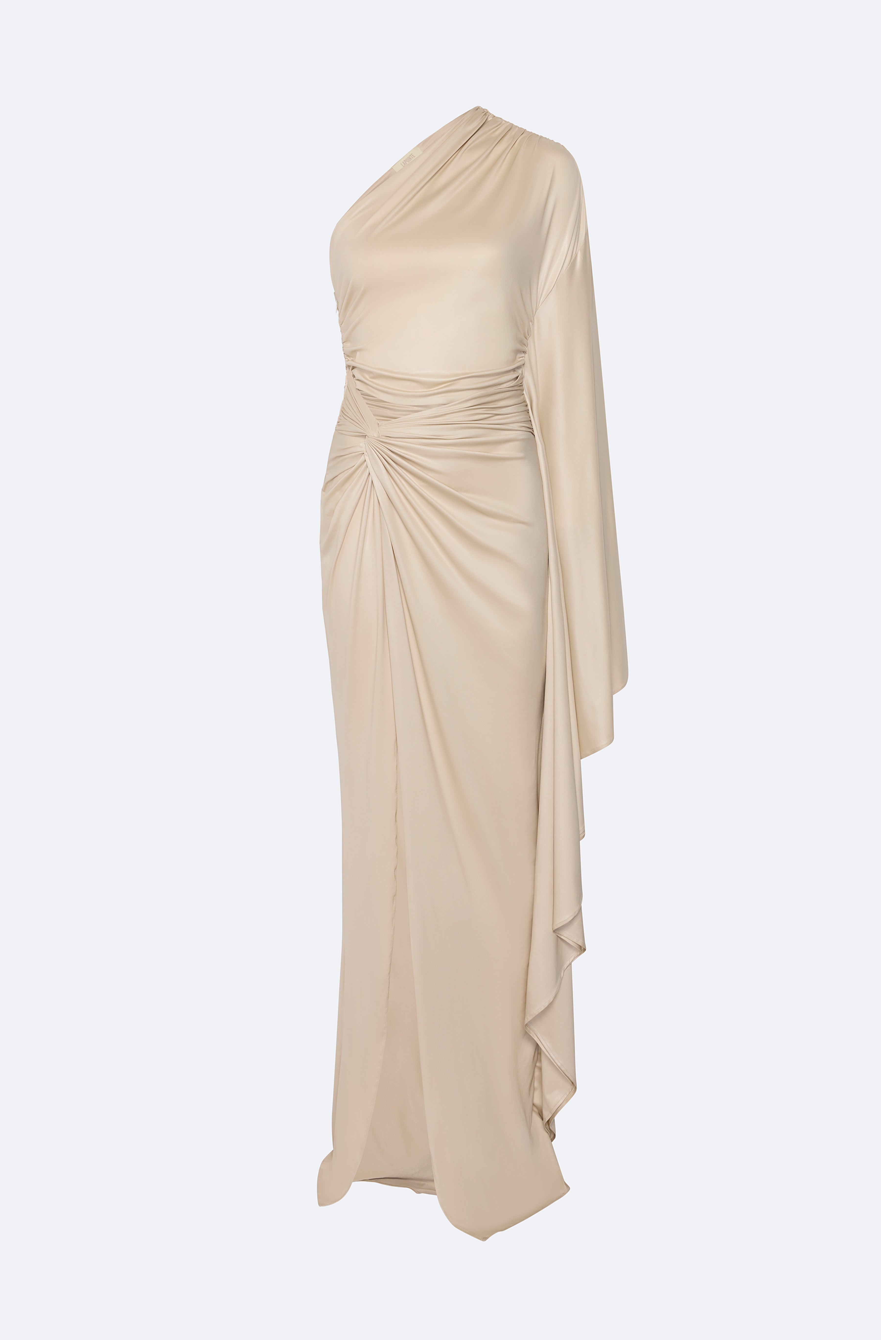 Coated Jersey One Shoulder Gown - 1