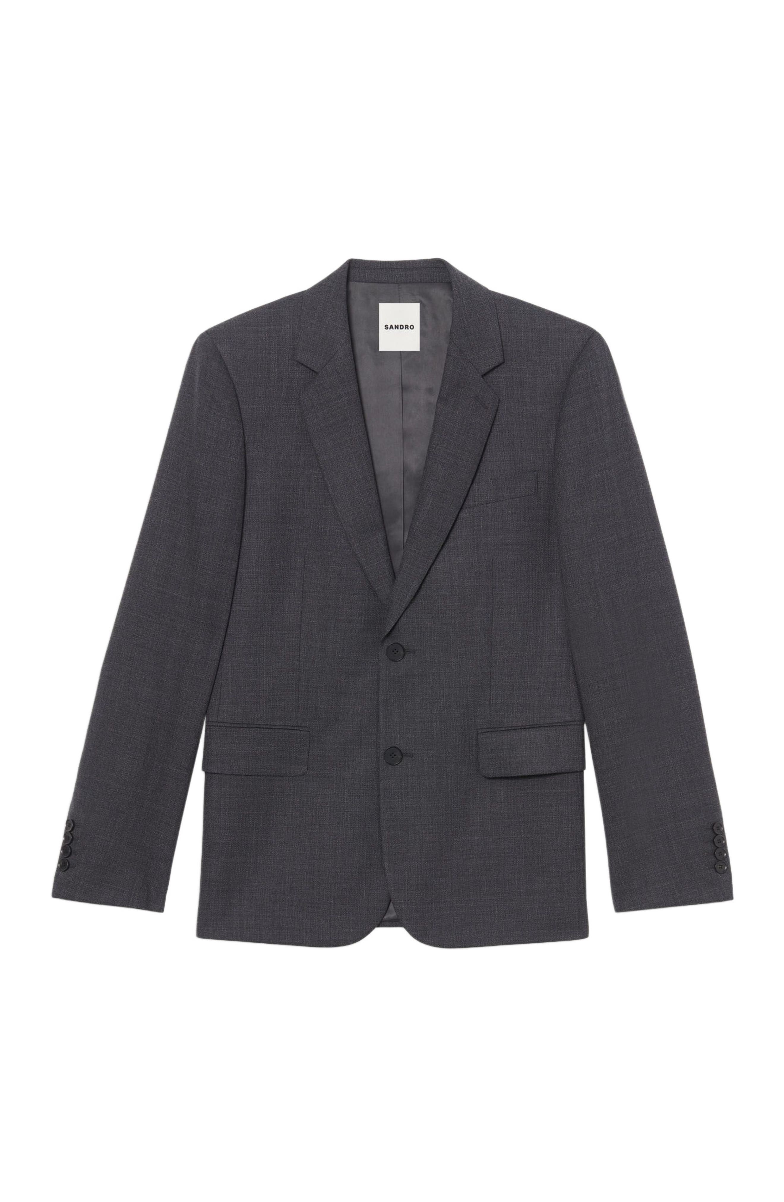 SANDRO Wool suit jacket in Mocked Grey at Nordstrom - 7