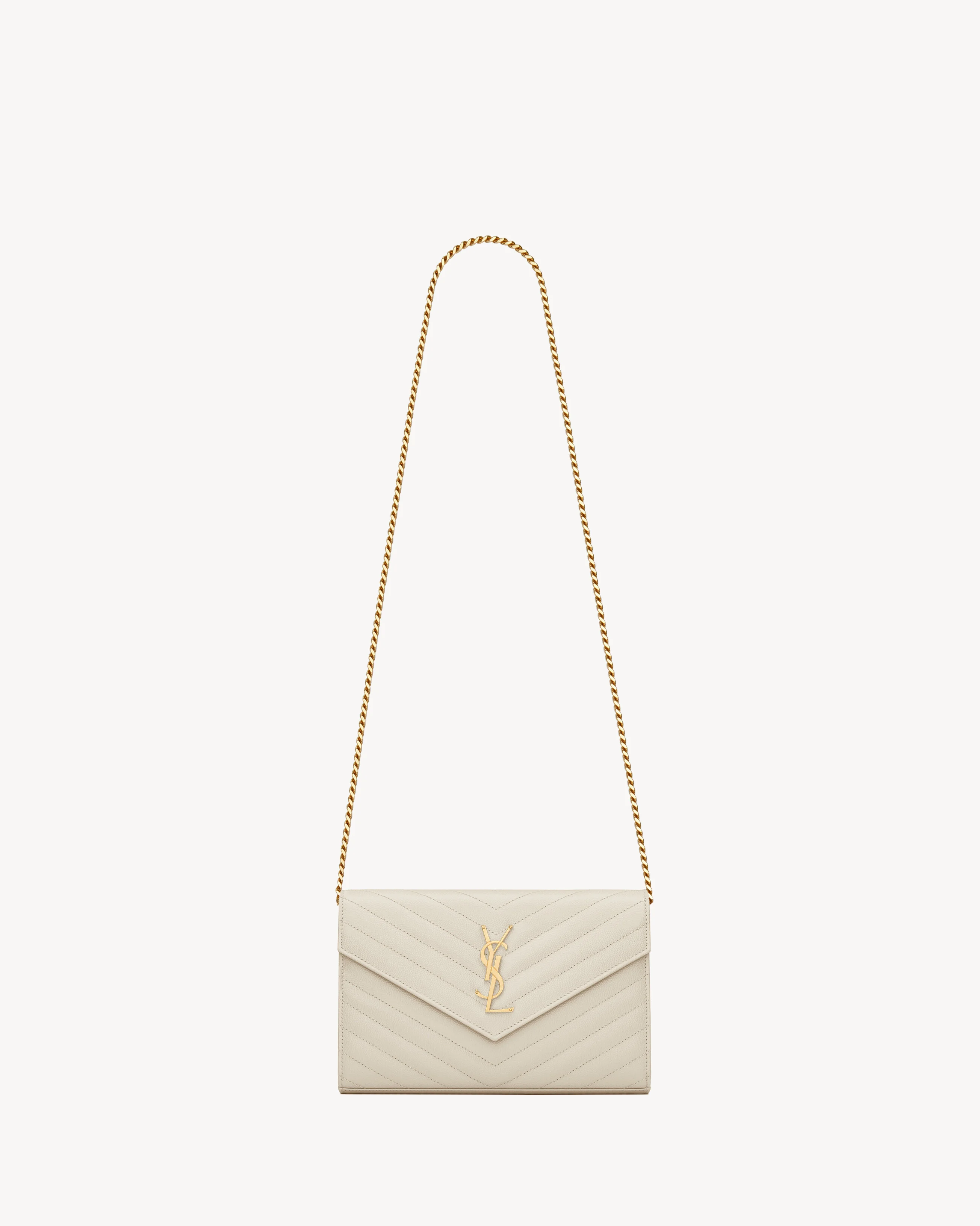 CLASSIC CASSANDRE CHAIN WALLET IN GRAIN DE POUDRE LEATHER - 1