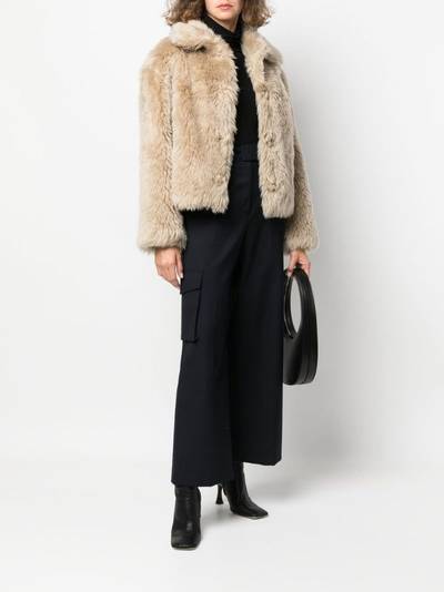 Yves Salomon long-haired wool coat outlook