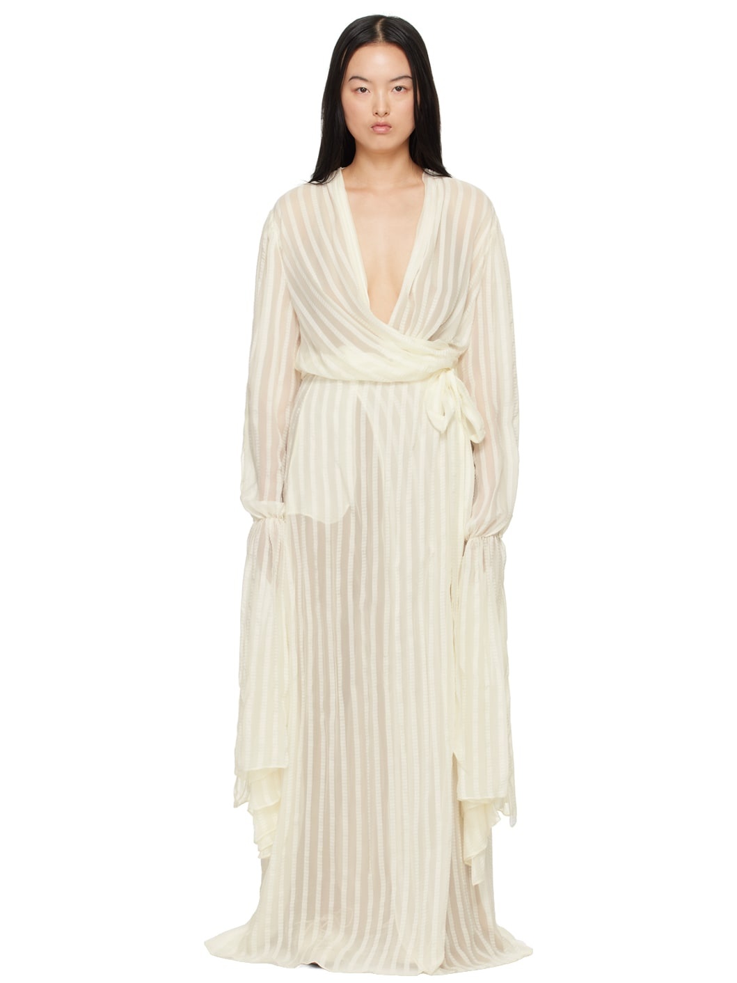 Off-White Wrap Maxi Dress - 1