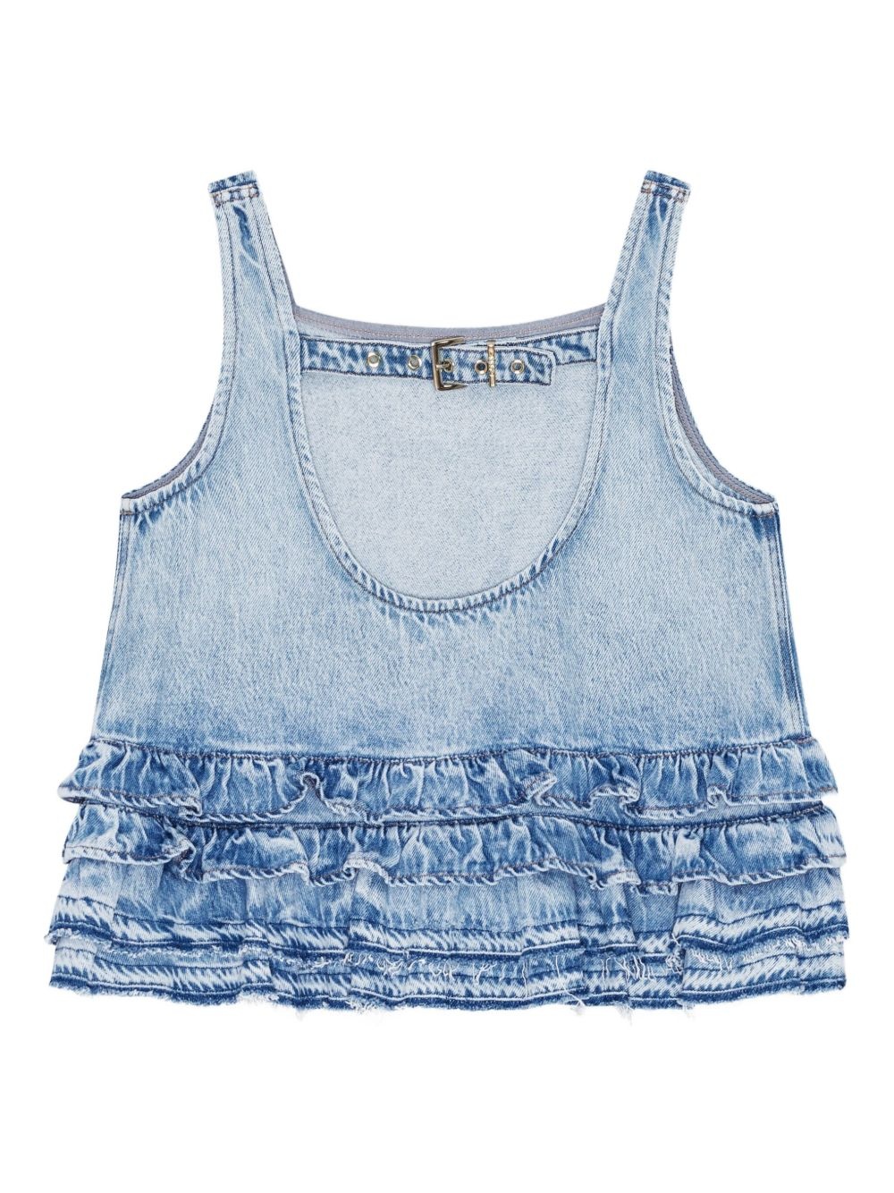 ruffled denim top - 6