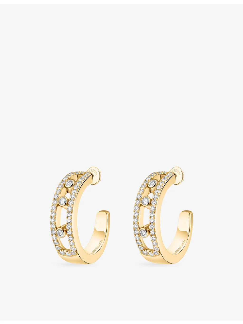 Move Classique 18ct Gold And 0.52ct Diamond Hoop Earrings - 1
