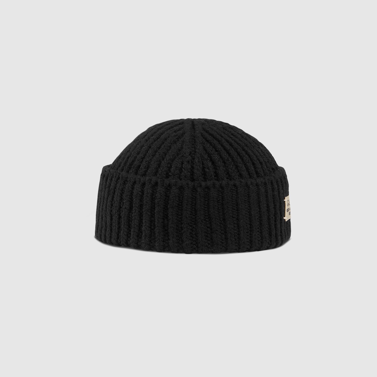 Rib wool hat with label - 2