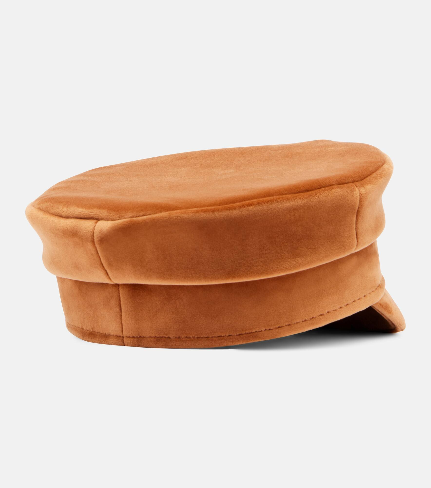 Logo velvet newsboy cap - 4