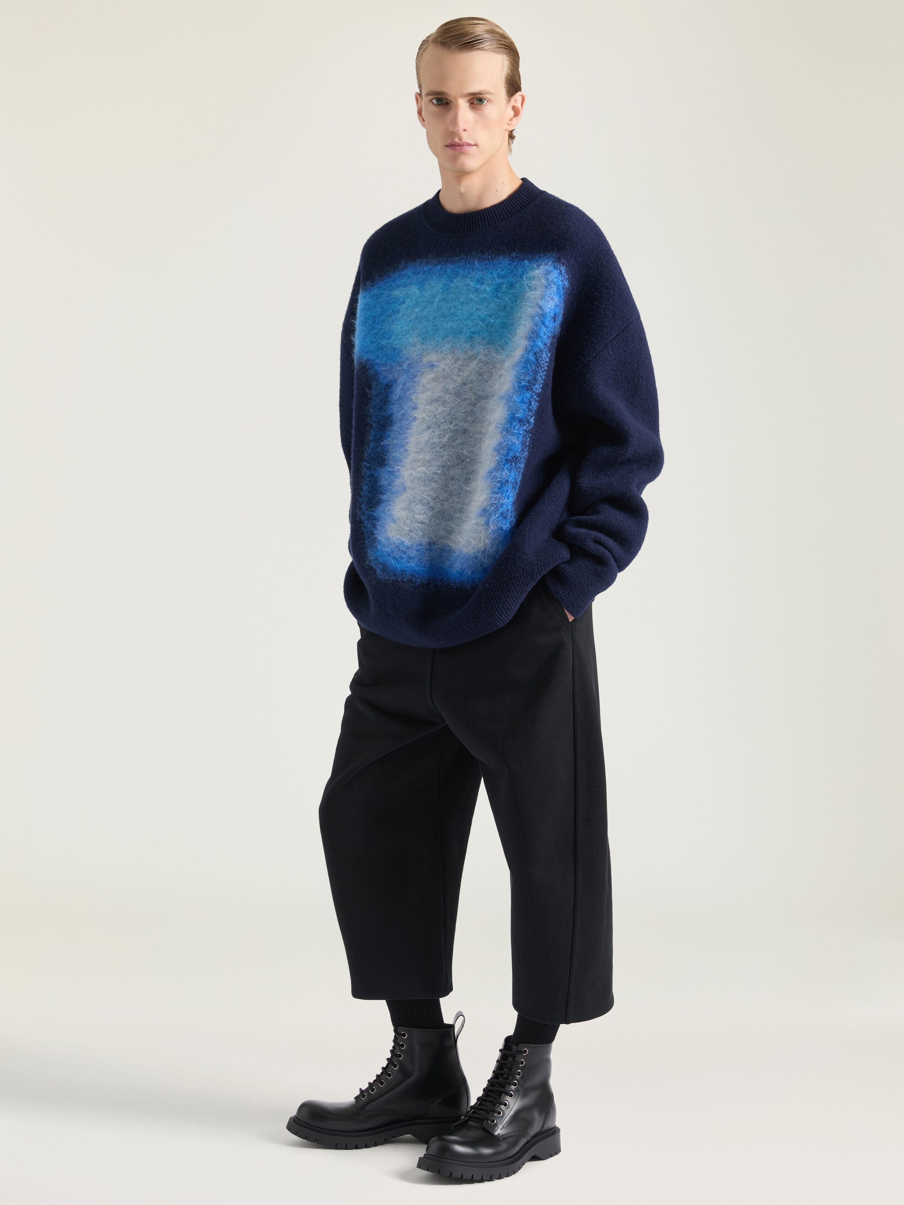 SWEATER IN WOOL WITH BRUSHED AFTERNOON LIGHT JACQUARD - 2