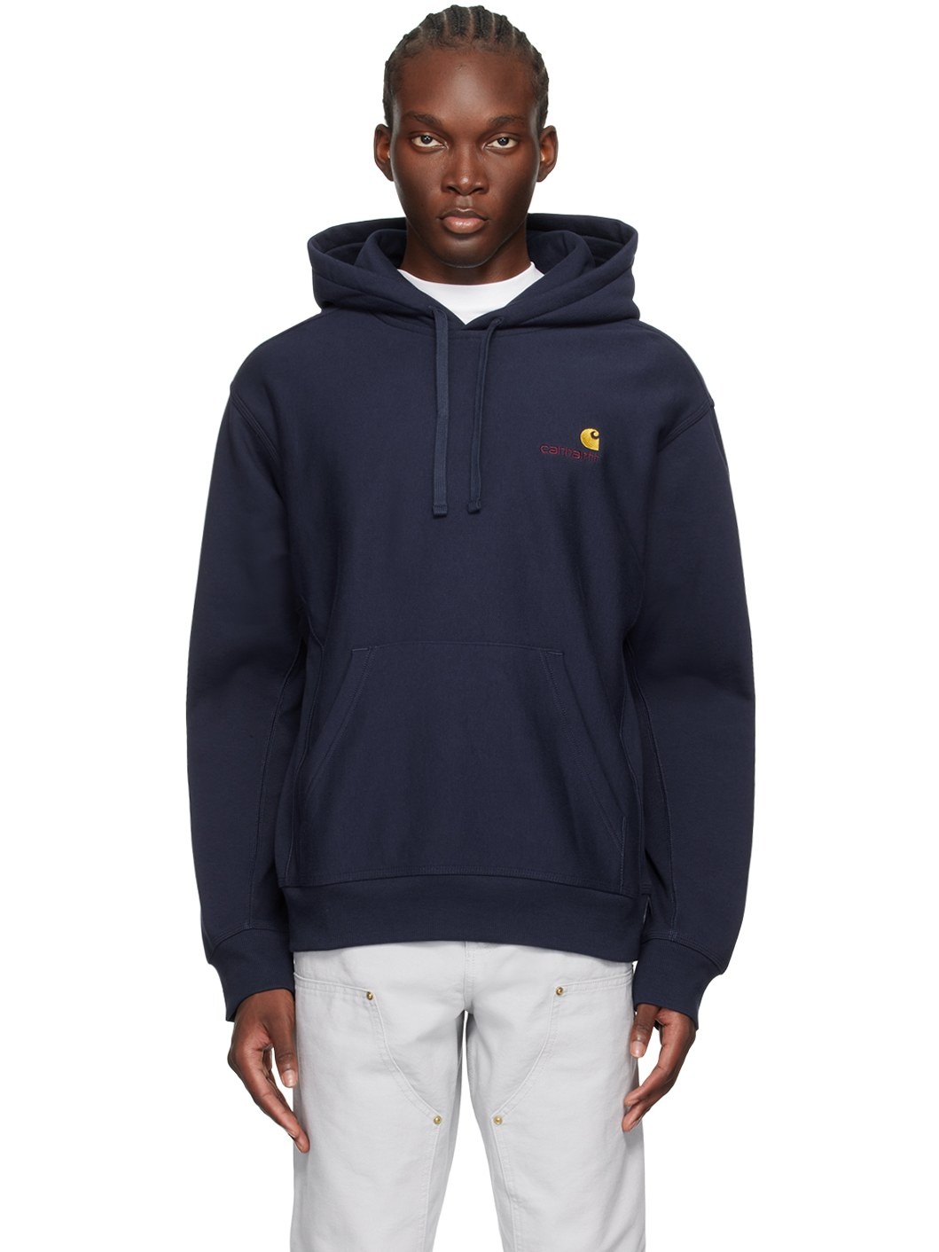 Navy American Script Hoodie - 1