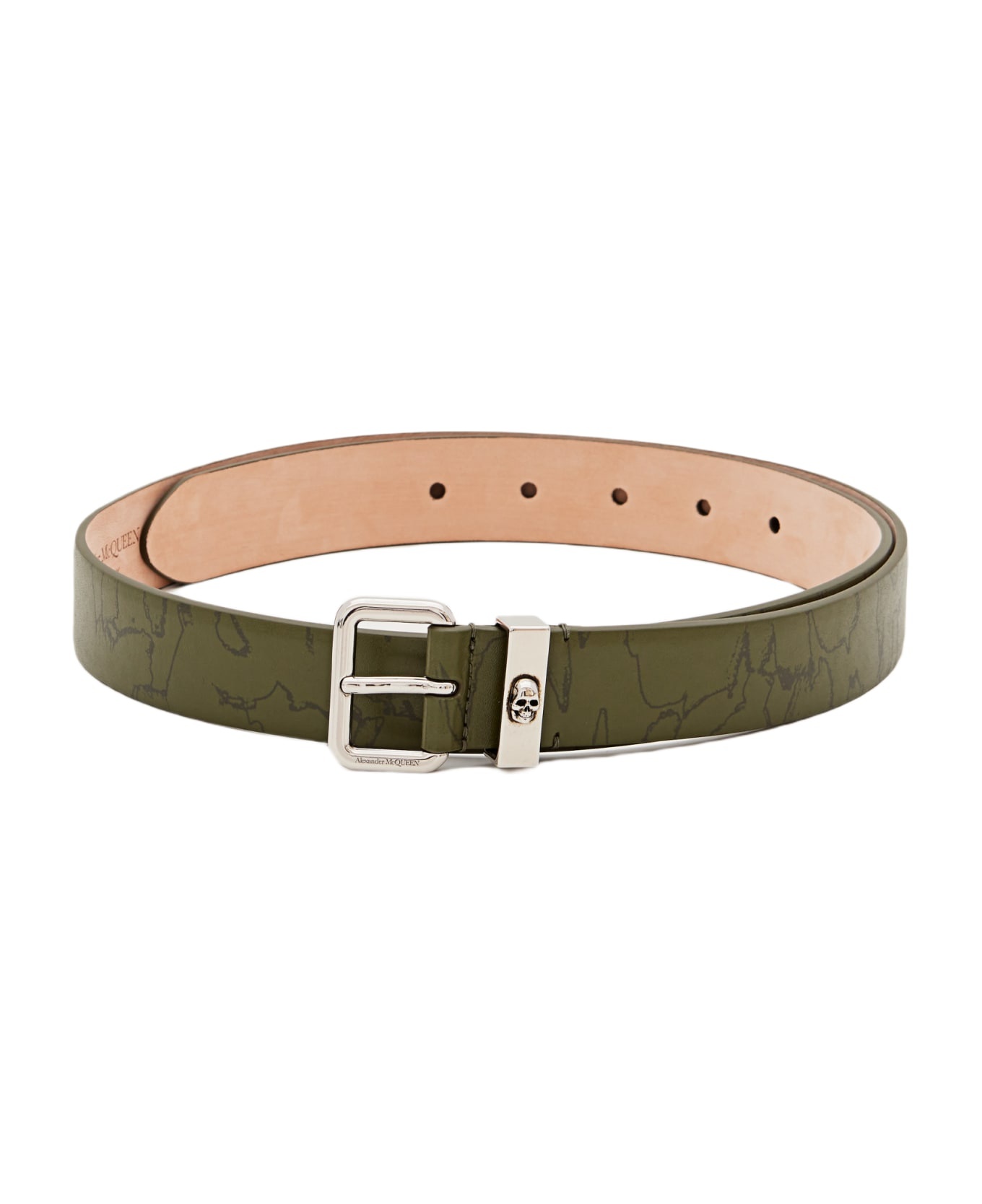 Skull Loop Leather Belt - 1