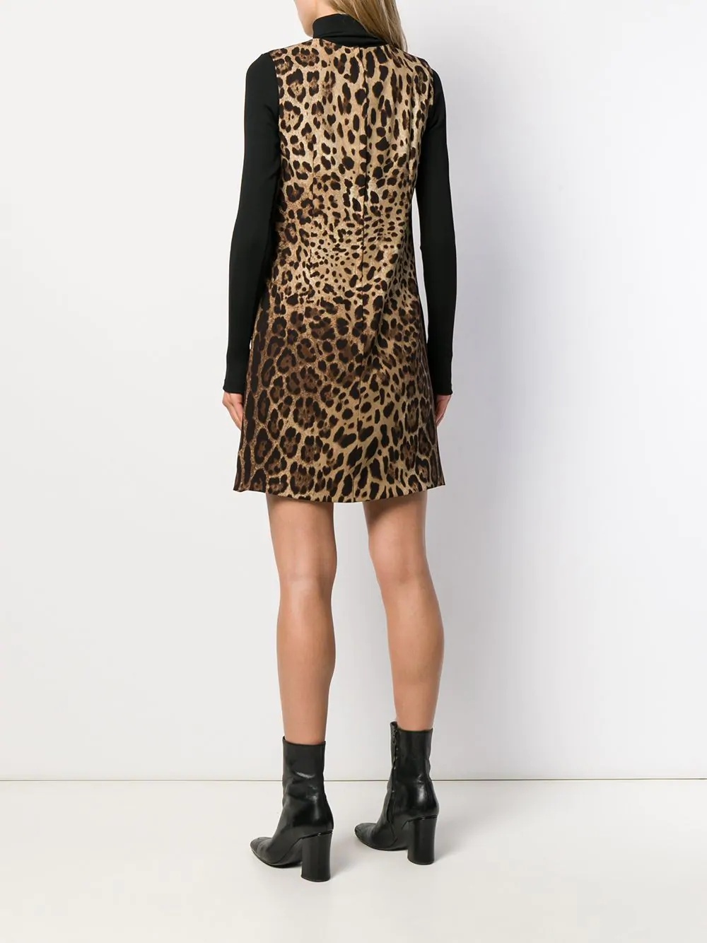 leopard pattern shift dress - 4