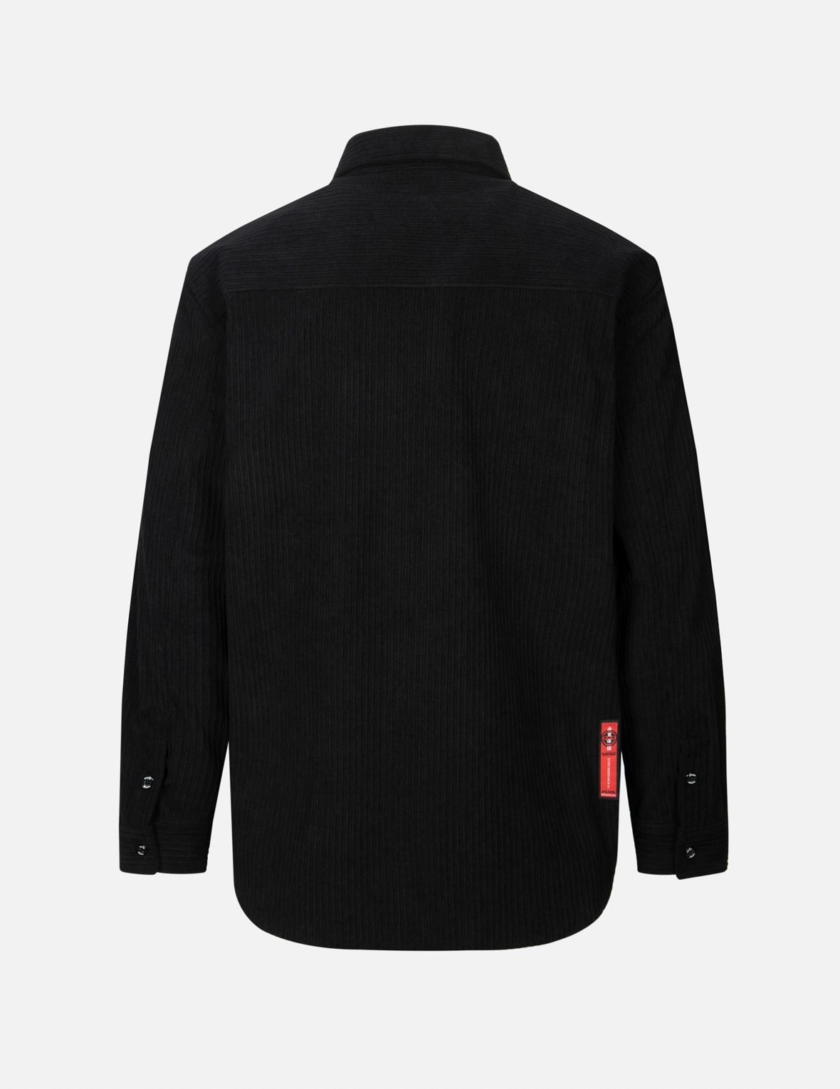 MAPLE LEAVE-PATTERN KAMON APPLIQUÉ RELAX FIT WORK SHIRT - 2