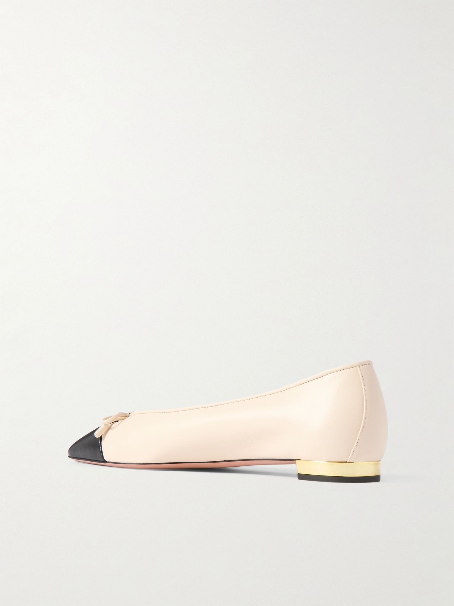 Gioia bow-detailed two-tone leather ballet flats Cream - 3
