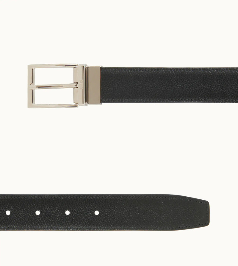 BELT IN LEATHER - BLUE, BLACK 3