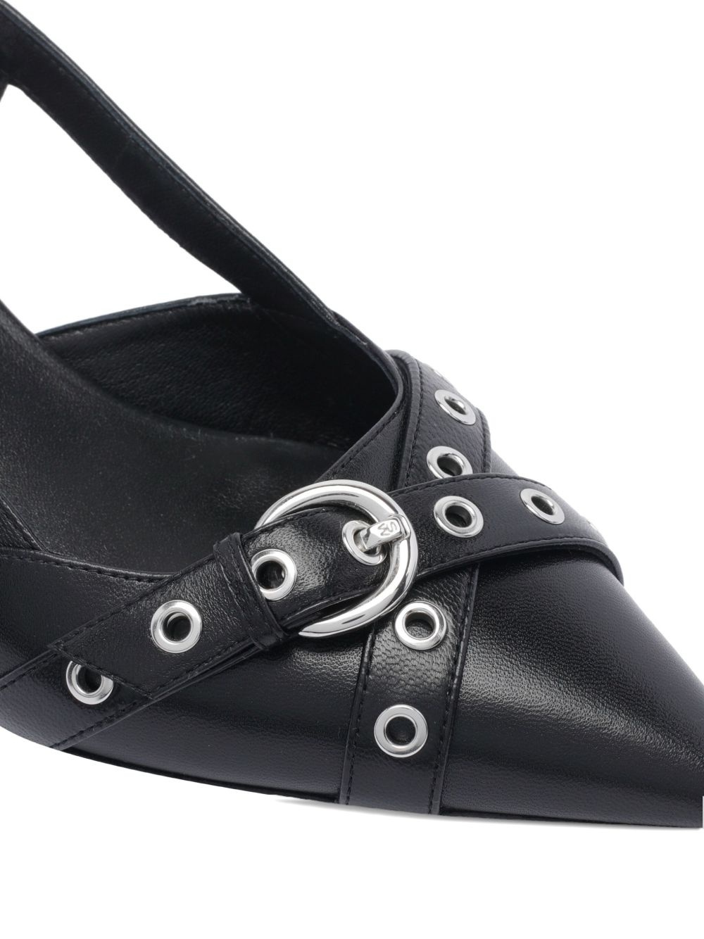 50mm leather heeled pumps - 4