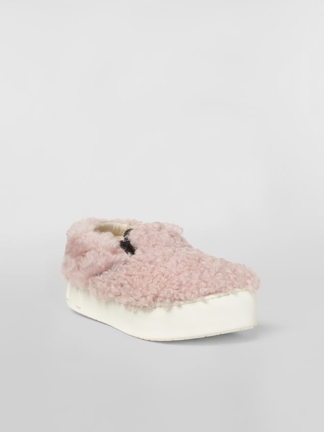 LIGHT BLUE SHEARLING SLIP-ON SNEAKER WITH MAXI MARNI LOGO - 2