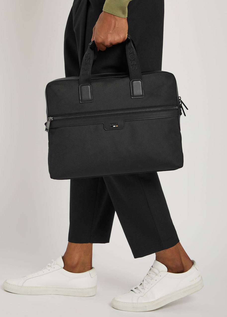 Boss Logo Woven Shell Briefcase - 5