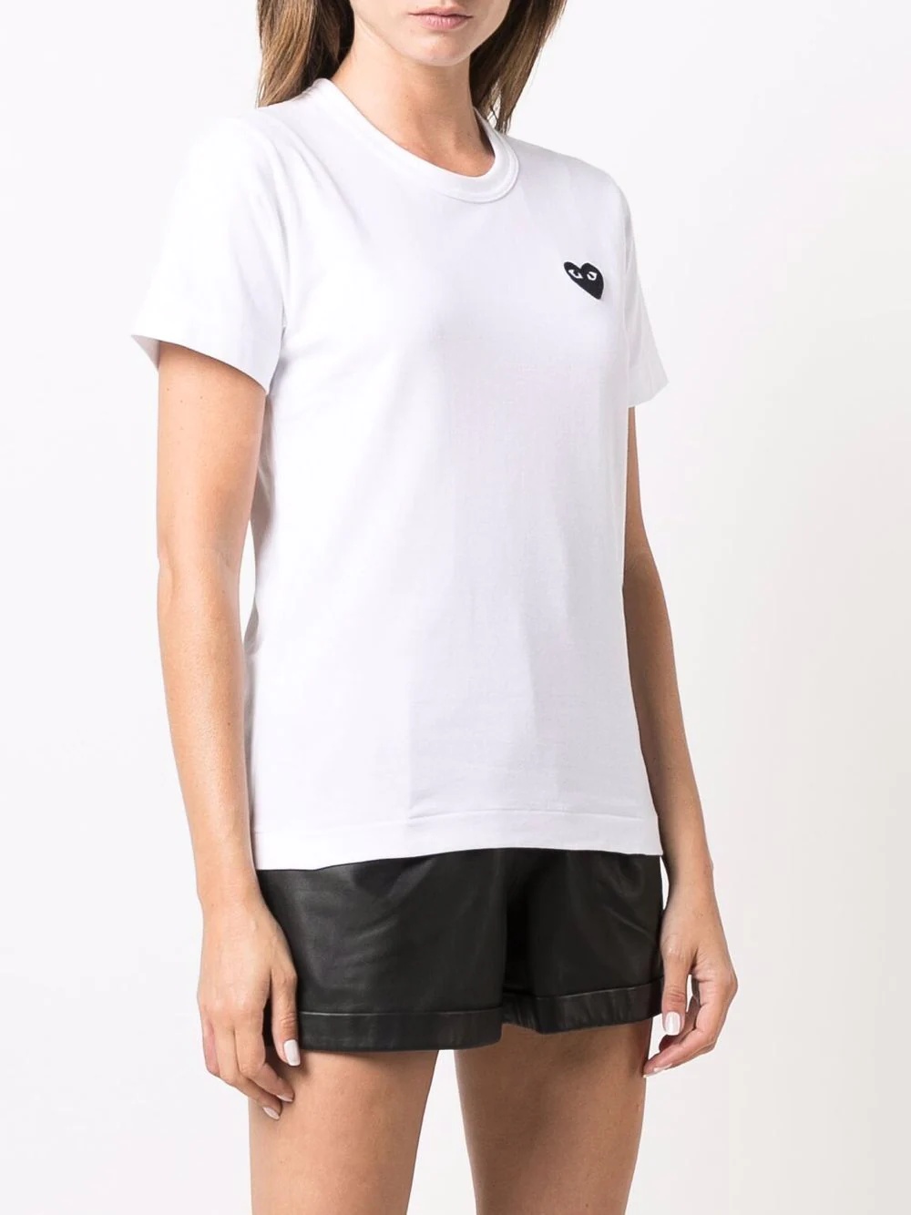 heart-embroidered motif T-shirt - 3