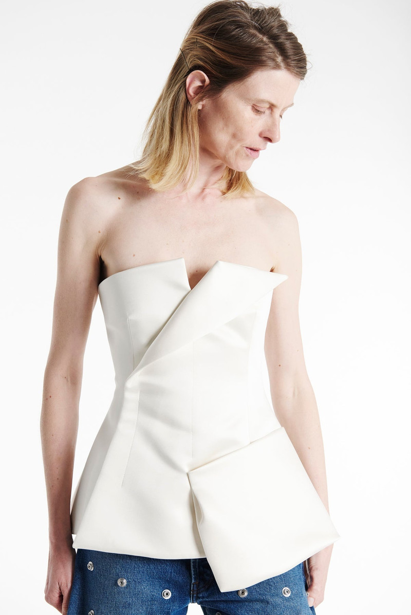 CORSETED TUXEDO TOP IVORY 6