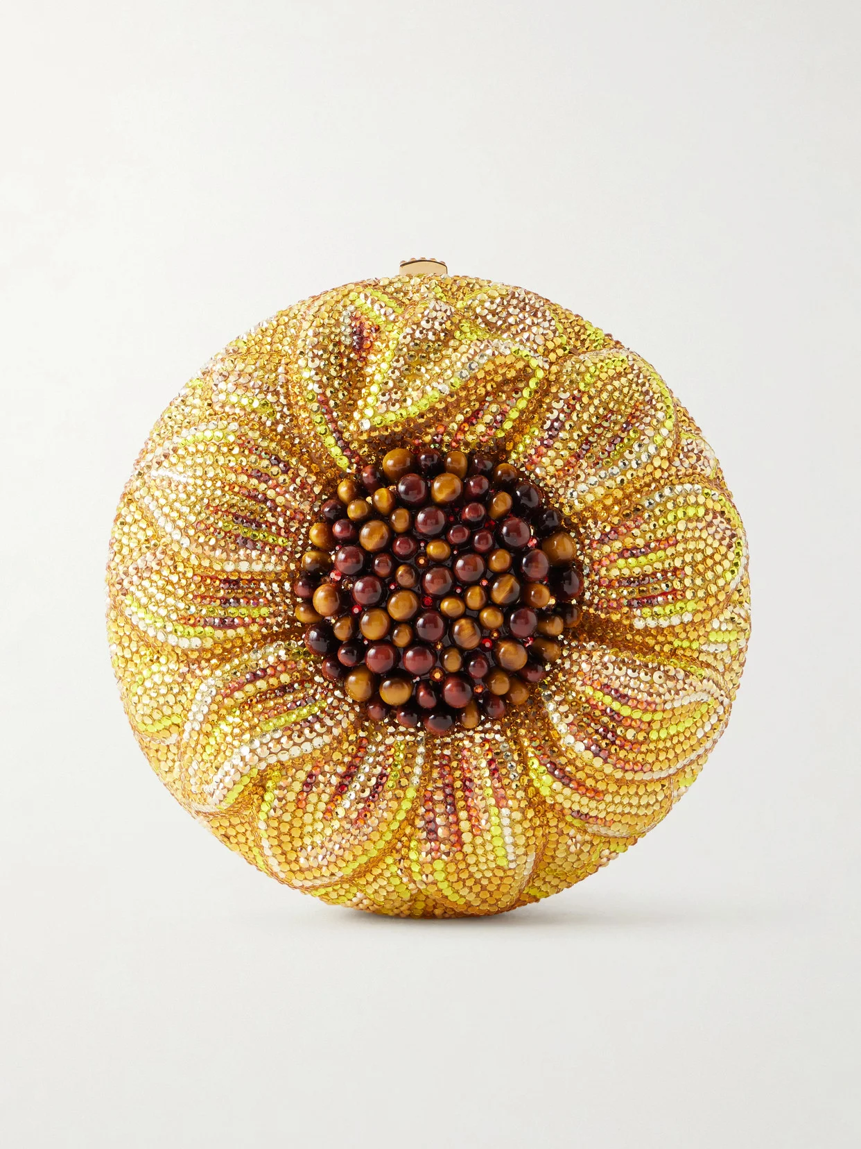 Sunflower Crystal-embellished Gold-tone Clutch - 1