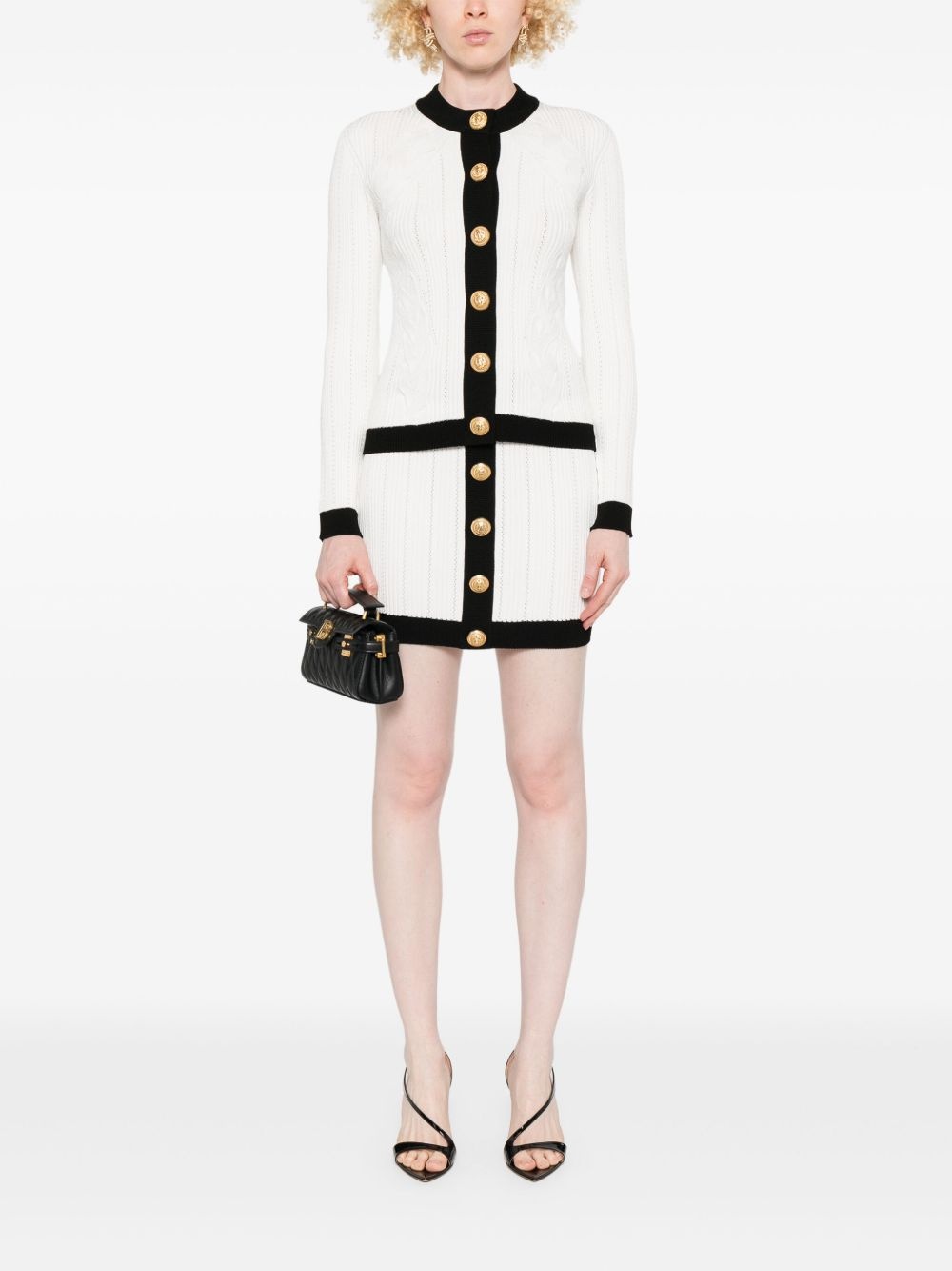 two-tone cardigan - 2