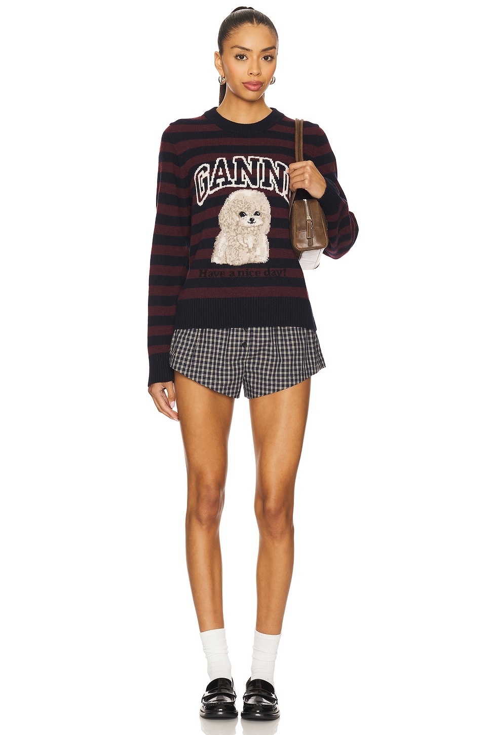 Graphic Wool Mix Poodle Stripe Crewneck - 4